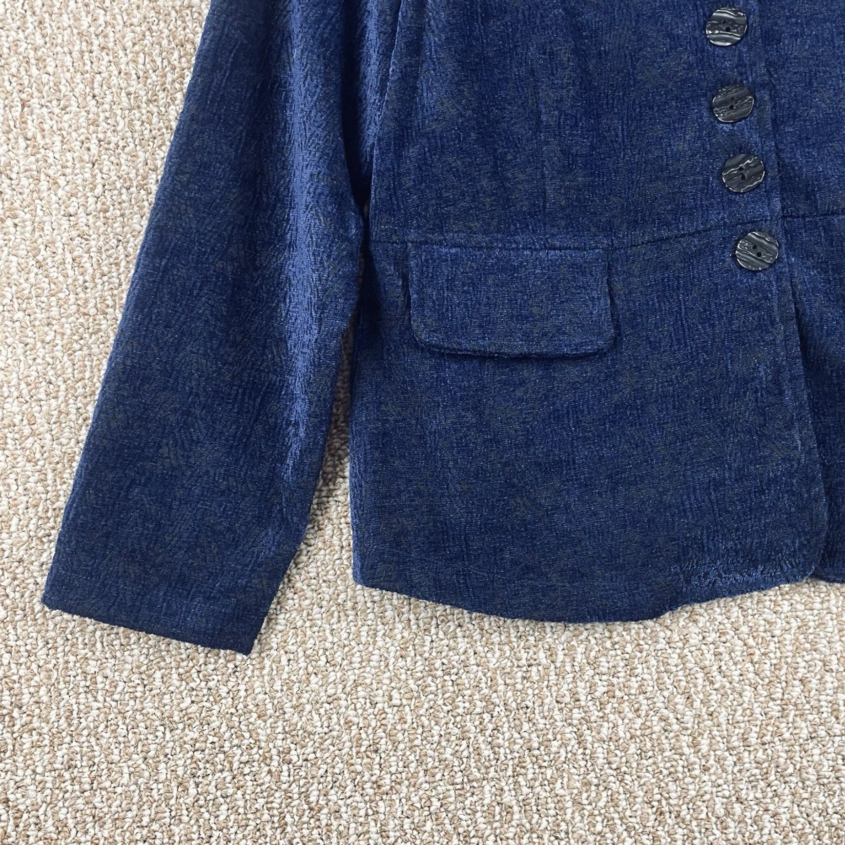 Habitat Habitat Jacket Women S Short Jacquard Textured Blue Size S / US 4 / IT 40 - 3 Thumbnail