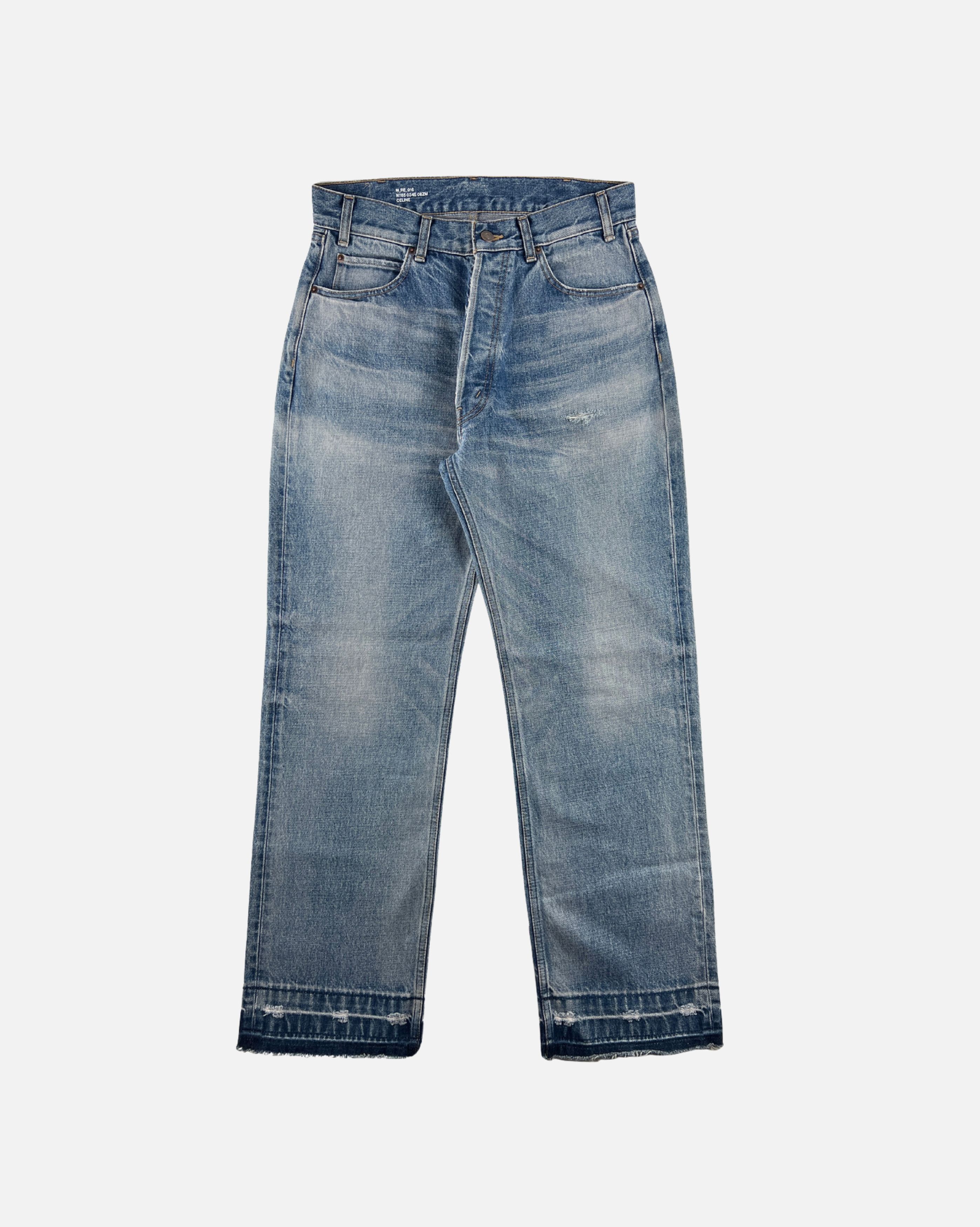 image of Celine Wesley Open-Hem Zuma Wash Jeans in Blue, Men's (Size 30)