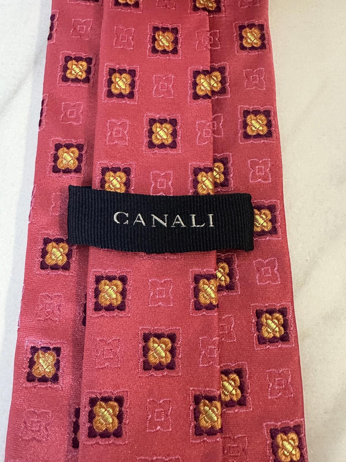 Canali Canali classic Italian silk geometric medallion neck tie Size ONE SIZE - 4 Thumbnail