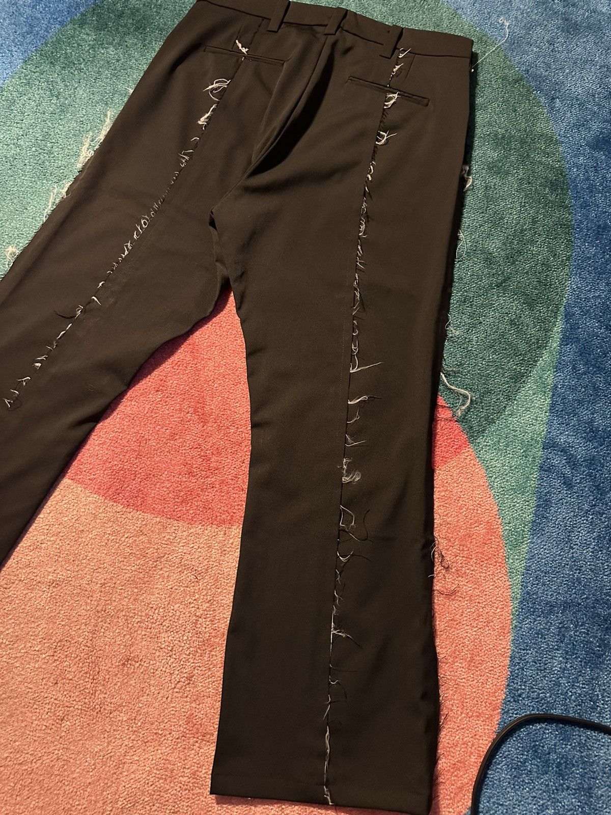 Bare Knuckles Bare Knuckles Raw Edge Flared Trousers Size US 34 / EU 50 - 7 Thumbnail