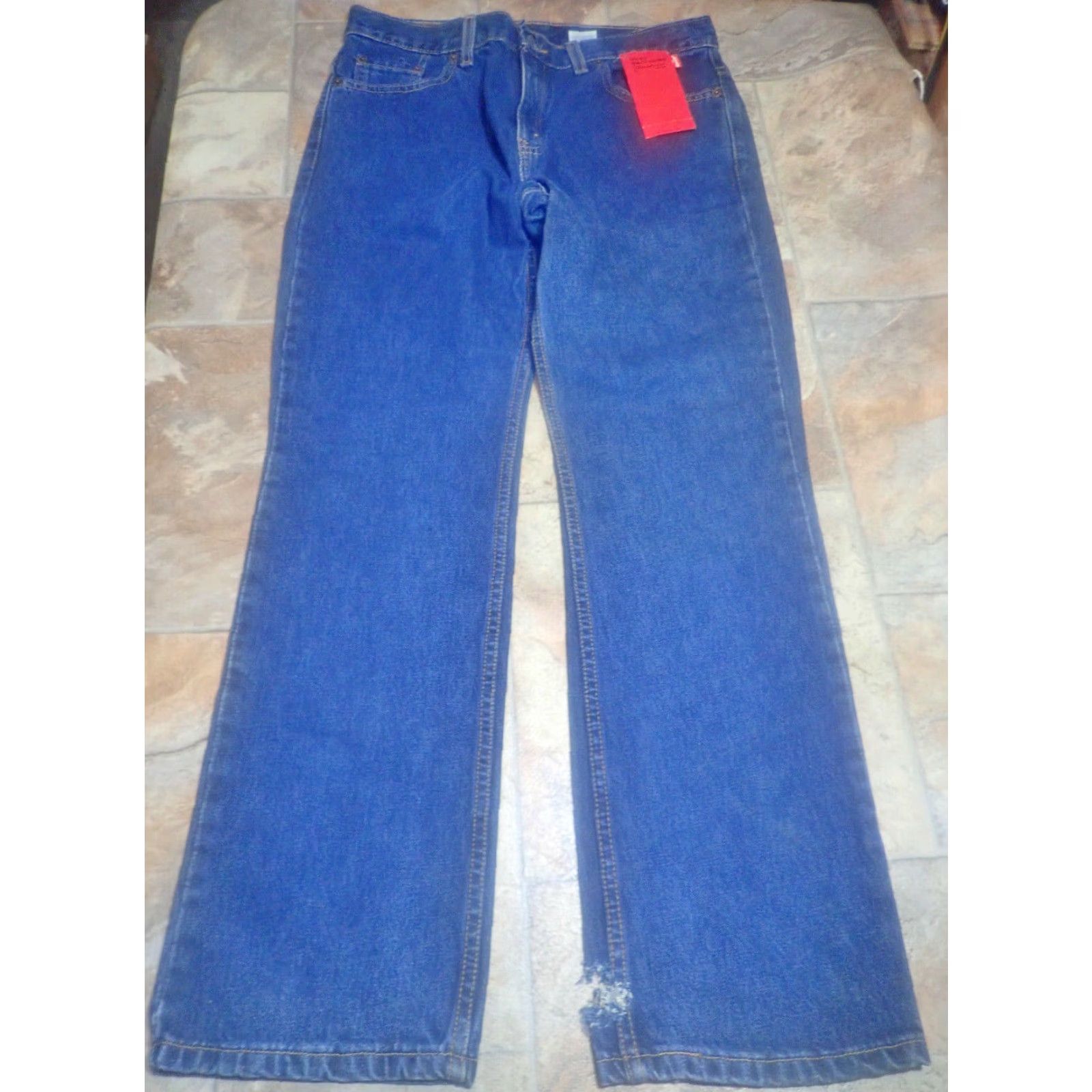Vintage VINTAGE Levi's 505 Slim Fit Straight Leg Jeans Womens Size 11 (32x29) 2000s Y2K USA Dark Wash Distressed Size 32" / US 10 / IT 46 - 3 Thumbnail