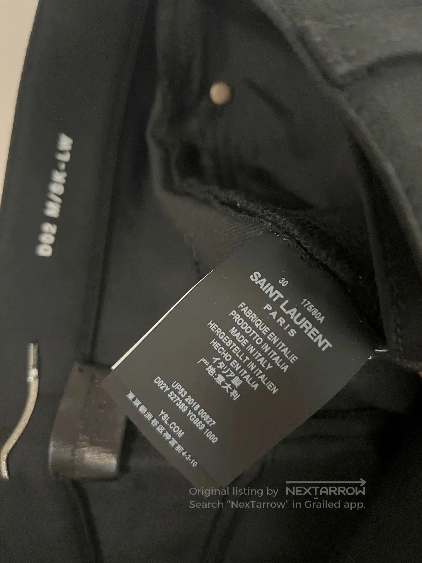 Saint Laurent Paris Saint Laurent D02 Slim Fit Black Jeans. Size US 30 / EU 46 - 4 Thumbnail