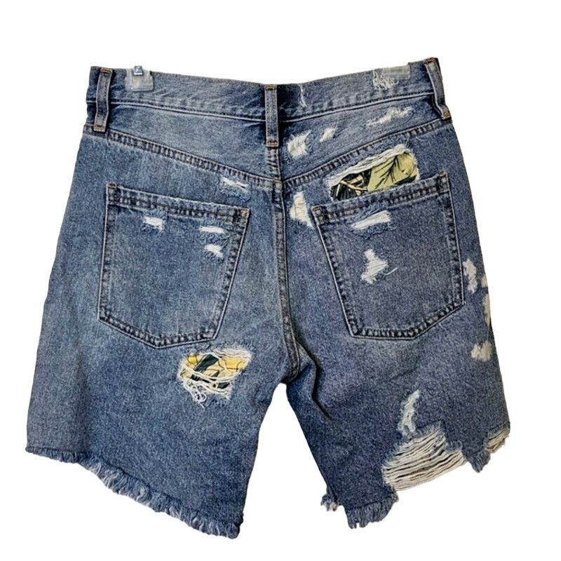 Free People New Free People WTF Distressed Patched Denim Shorts $128 Size 25" / US 0 / IT 36 - 3 Thumbnail