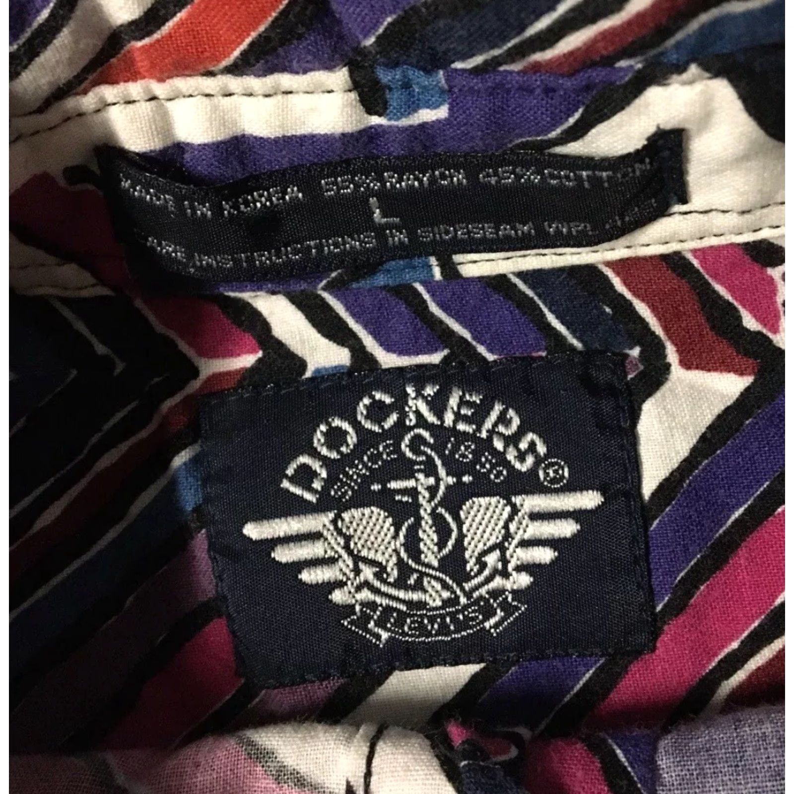 Dockers Vtg 90s Dockers Abstract Art AOP Shirt L Beach Vaporwave Surf Skate Grunge OP Shirt Size US L / EU 52-54 / 3 - 4 Thumbnail