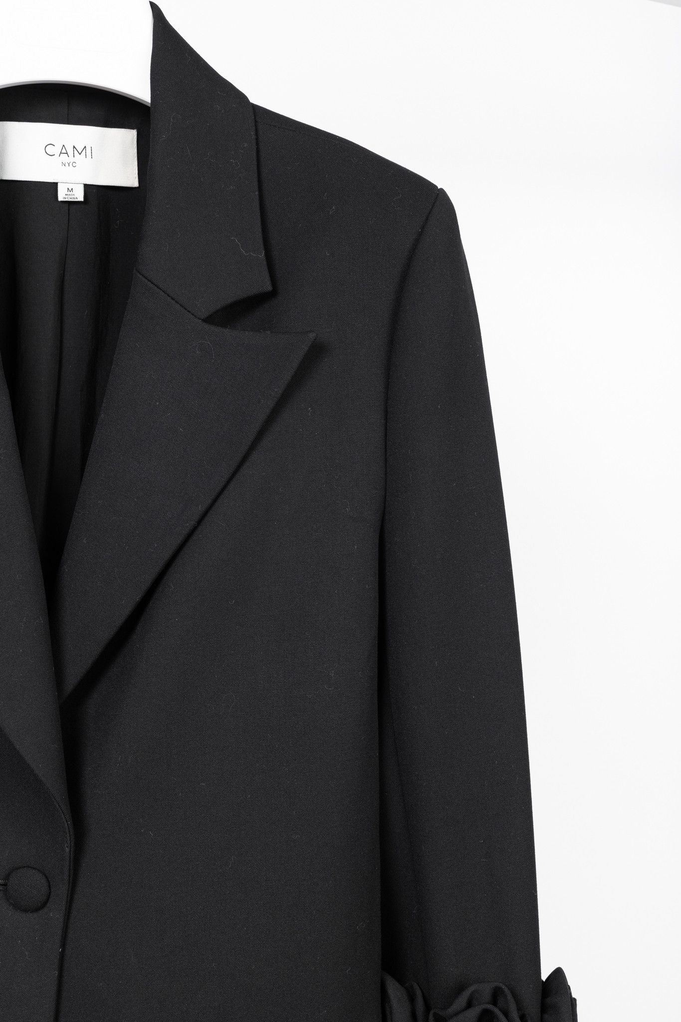CAMI NYC CAMI NYC Noelani Black Rosette-Cuff Coat Size M / US 6-8 / IT 42-44 - 5 Thumbnail