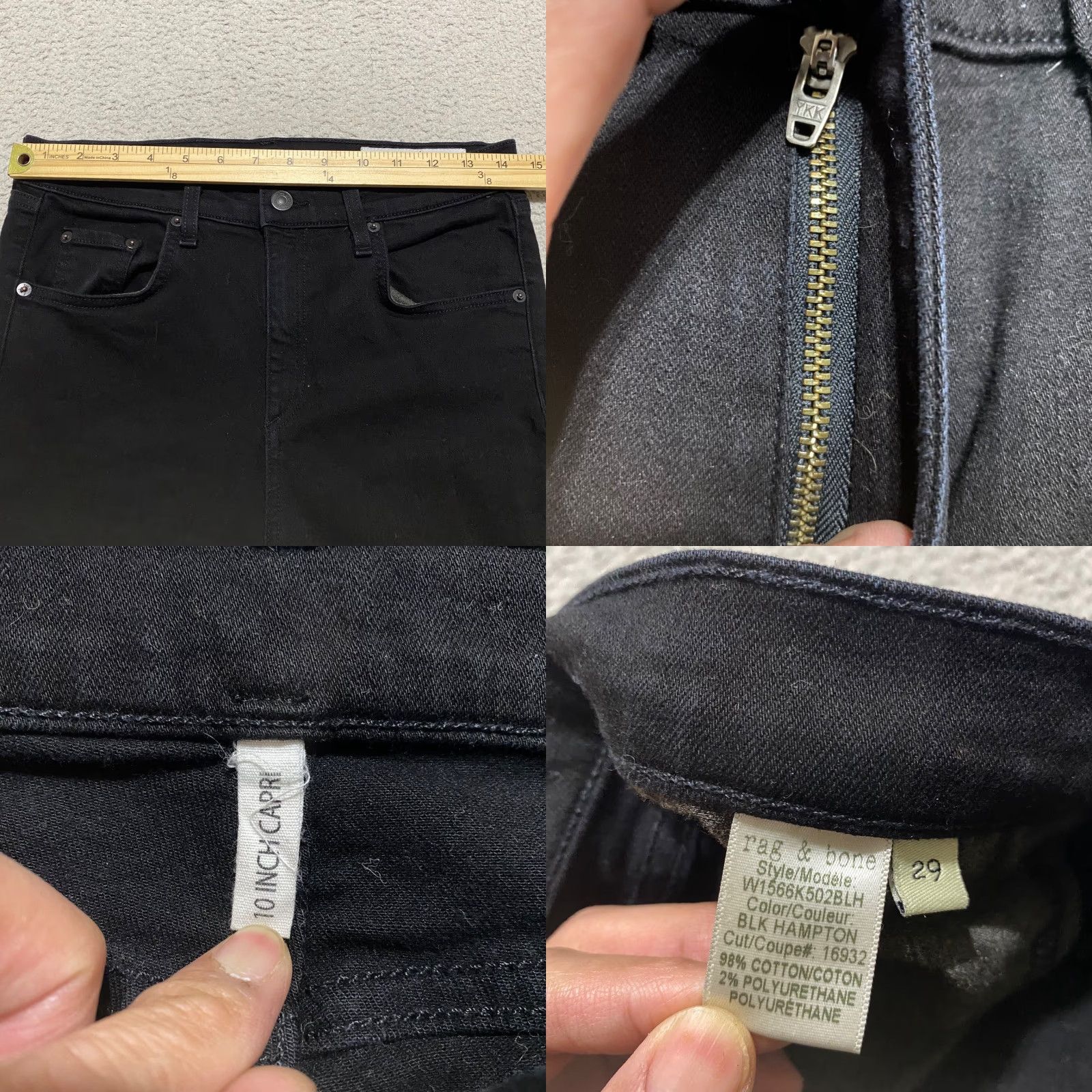 Rag & Bone rag & bone Jeans Capri Womens 29 Black Denim High Rise Slim 5-Pocket Style Vintage No - 29 Inseam 26 in United States Mens Womens Girls Size 29" - 8 Thumbnail