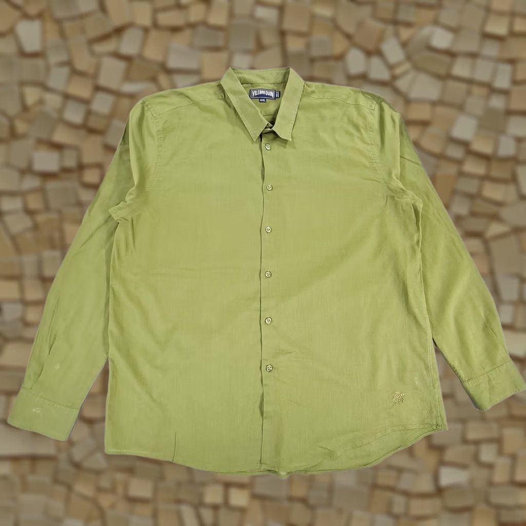 Vilebrequin VINTAGE not included; but original is not vintage. Use: Vilebrequin Mens Shirt Green 4XL Cotton Breathable Long Sleeves Button Up Size US XXL / EU 58 / 5 - 1 Thumbnail