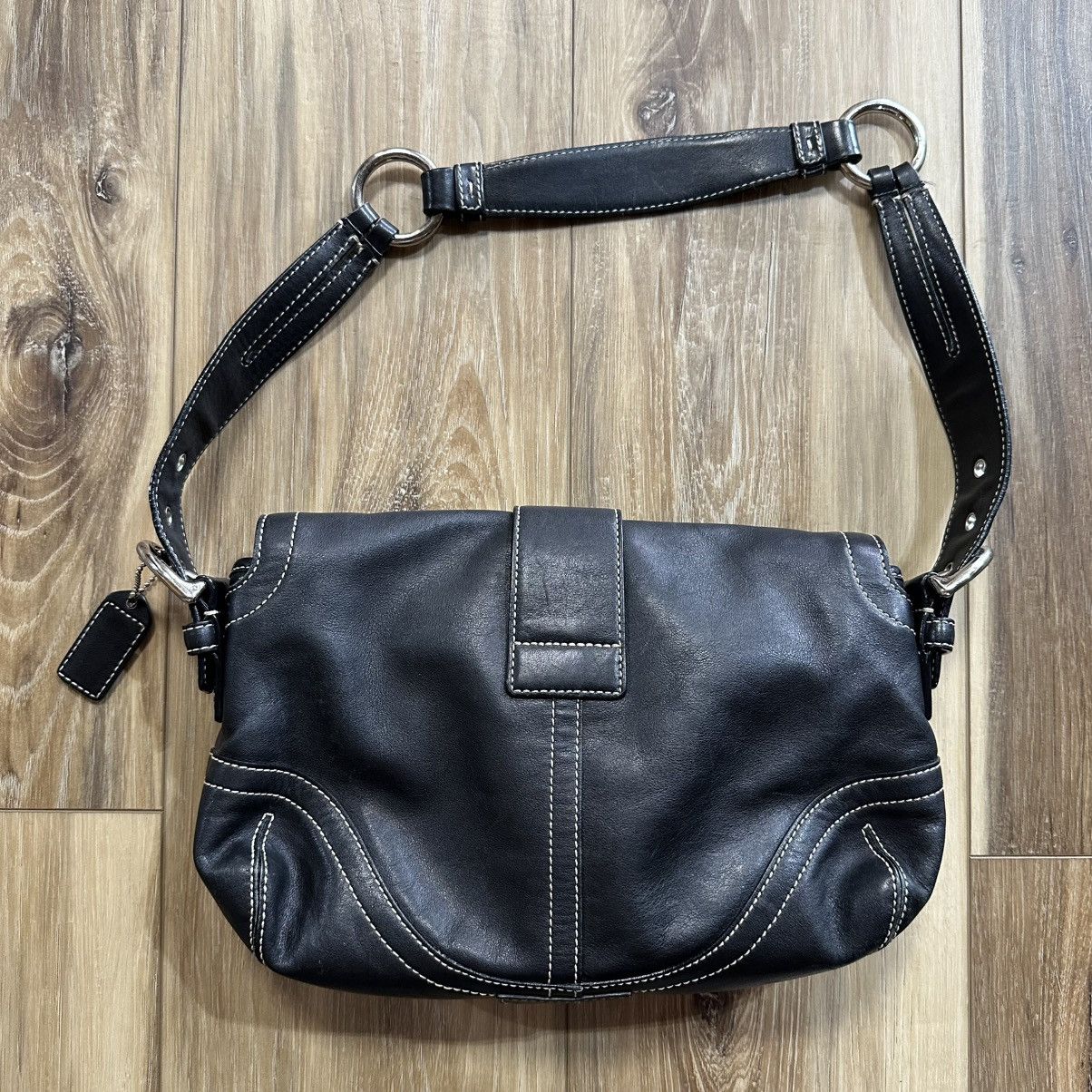 Coach Vintage Y2K Coach Soho Black Leather Flap Buckle Bag