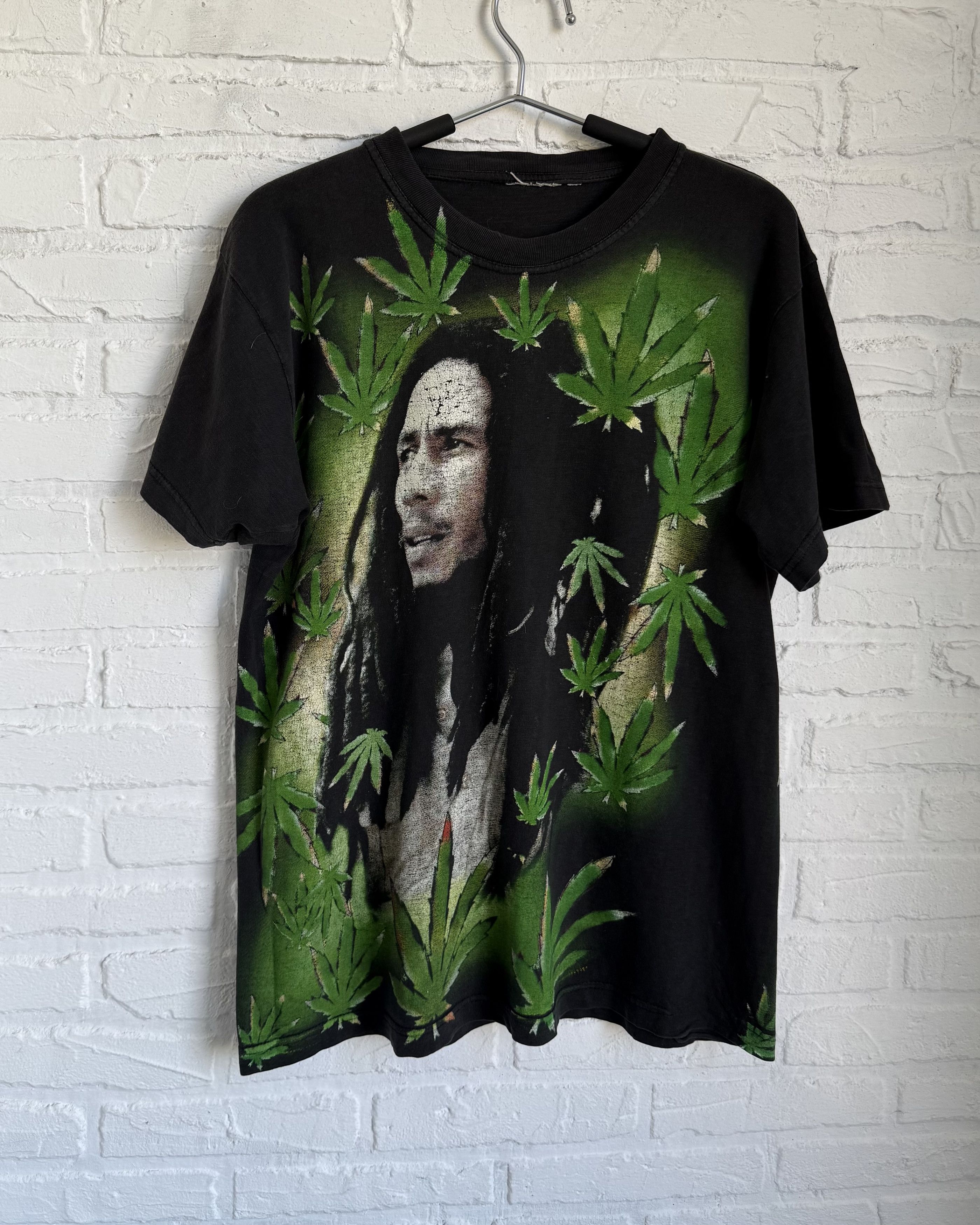 Bob Marley Vintage 90s Bob Marley Rastaman Reggae Marijuana tee Size US L / EU 52-54 / 3 - 3 Thumbnail