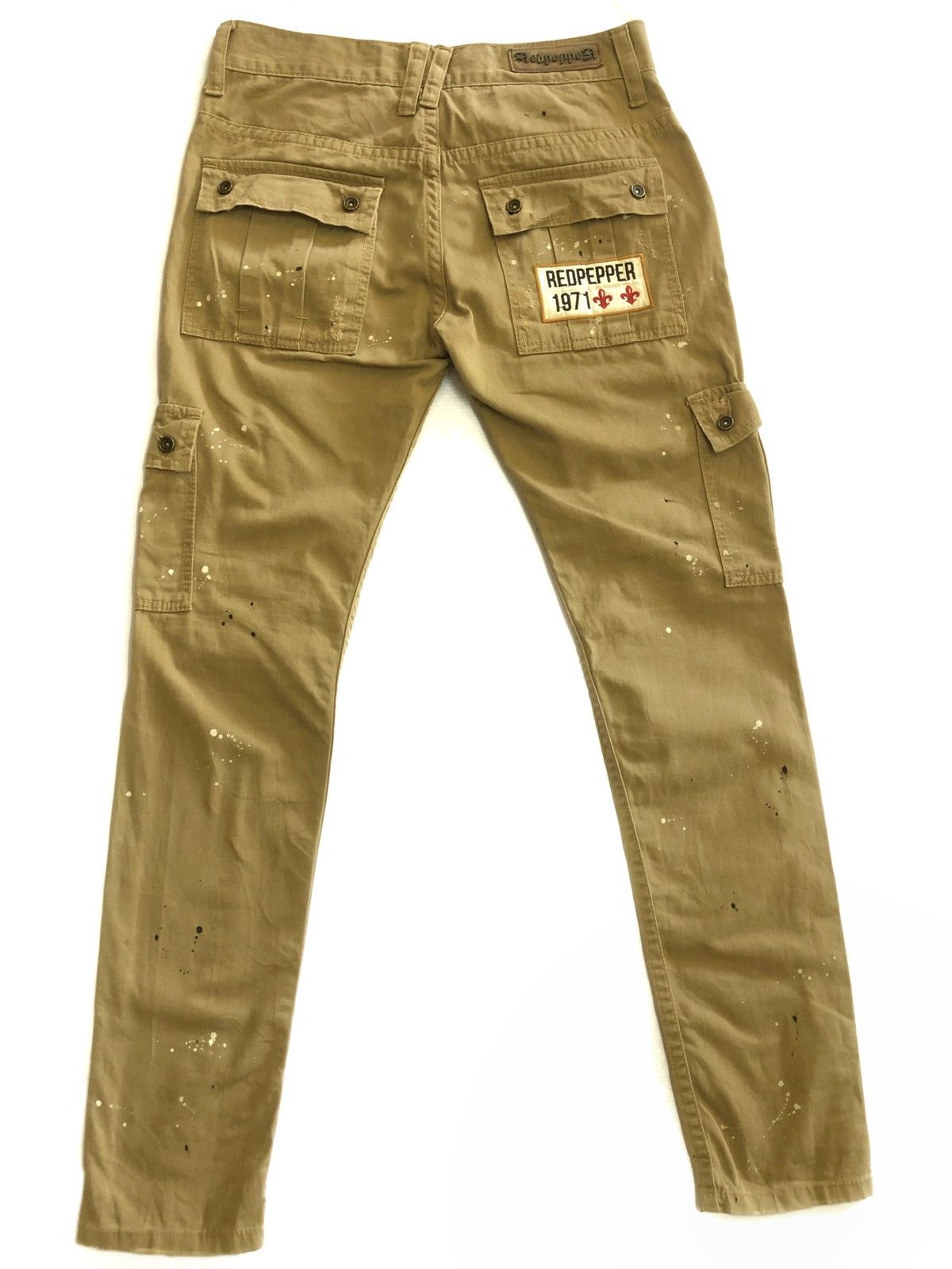 Japanese Brand PUNK CARGO PANTS RED PEPPER SPLATTERED & PATCHES Size US 32 / EU 48 - 5 Thumbnail