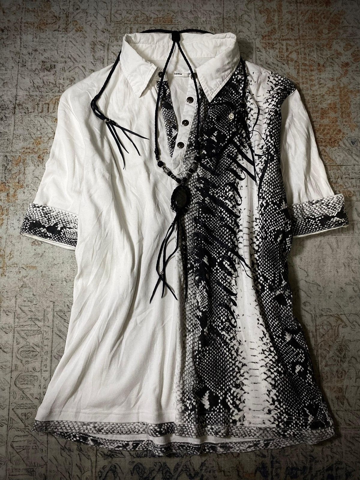 semanticdesign Archive Semantic Design Snake Skin Polo Shirt Size US M / EU 48-50 / 2 - 1 Thumbnail