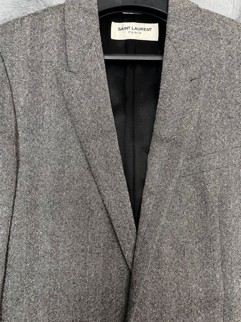 Saint Laurent Paris Saint Laurent Paris Sword collar herringbone patterned coat Size US M / EU 48-50 / 2 - 4 Thumbnail
