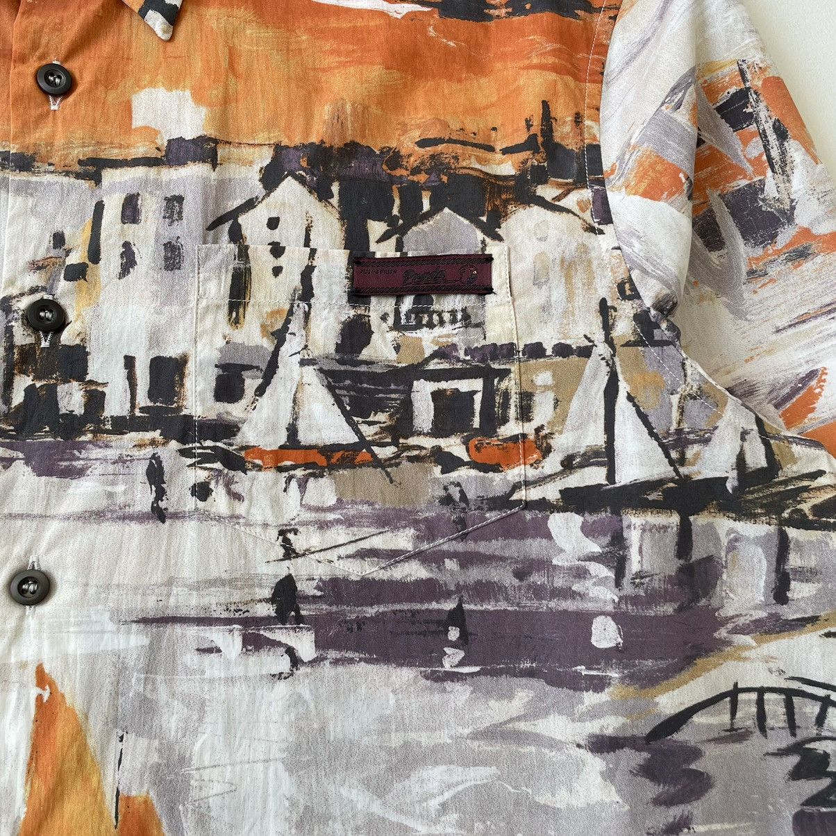Prada A/W 17 Orange ‘Village’ Print Cotton Shirt Size US M / EU 48-50 / 2 - 6 Thumbnail