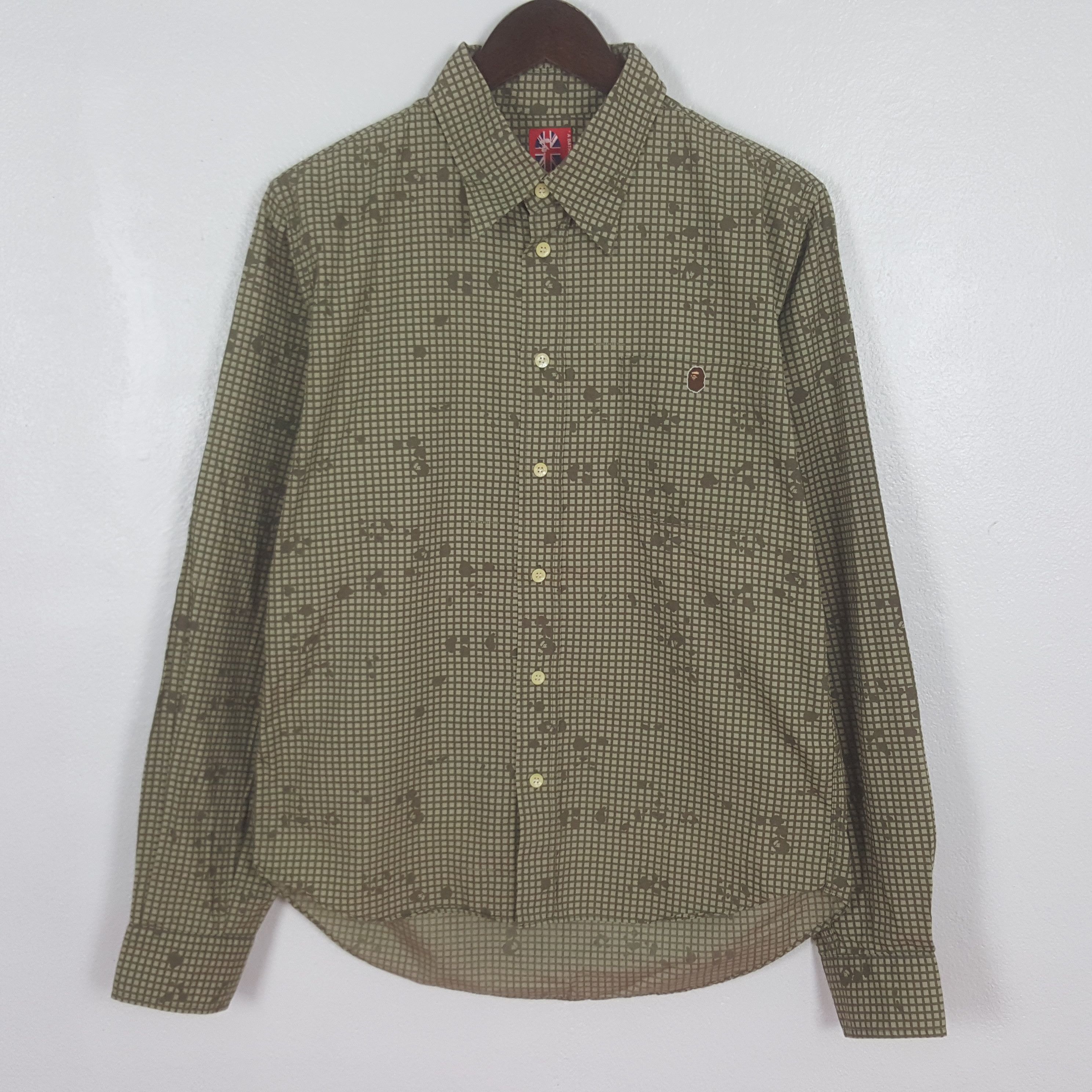 Vintage A Bathing Ape Military Button Up Shirt