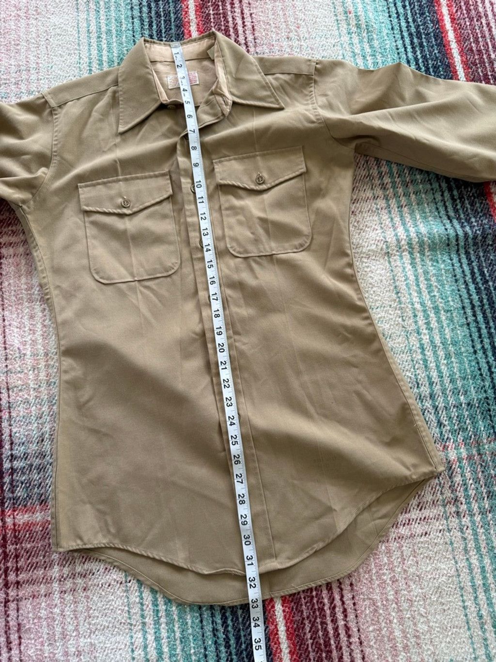 Vintage Vintage 70s USMC CPO Tan Military Shirt M Size US M / EU 48-50 / 2 - 7 Thumbnail