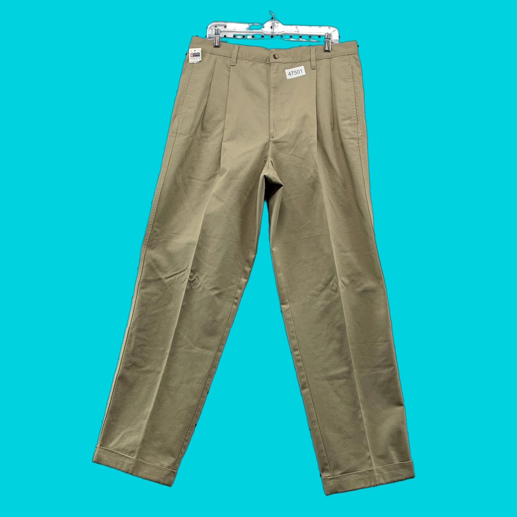 Ralph Lauren VINTAGE Ralph Lauren Chaps Khaki Pleated Pants Mens 36X32 90s School Work Preppy Chino Pants Mens Beige 90s Preppy Ralph Lauren Size US 36 / EU 52 - 1 Thumbnail