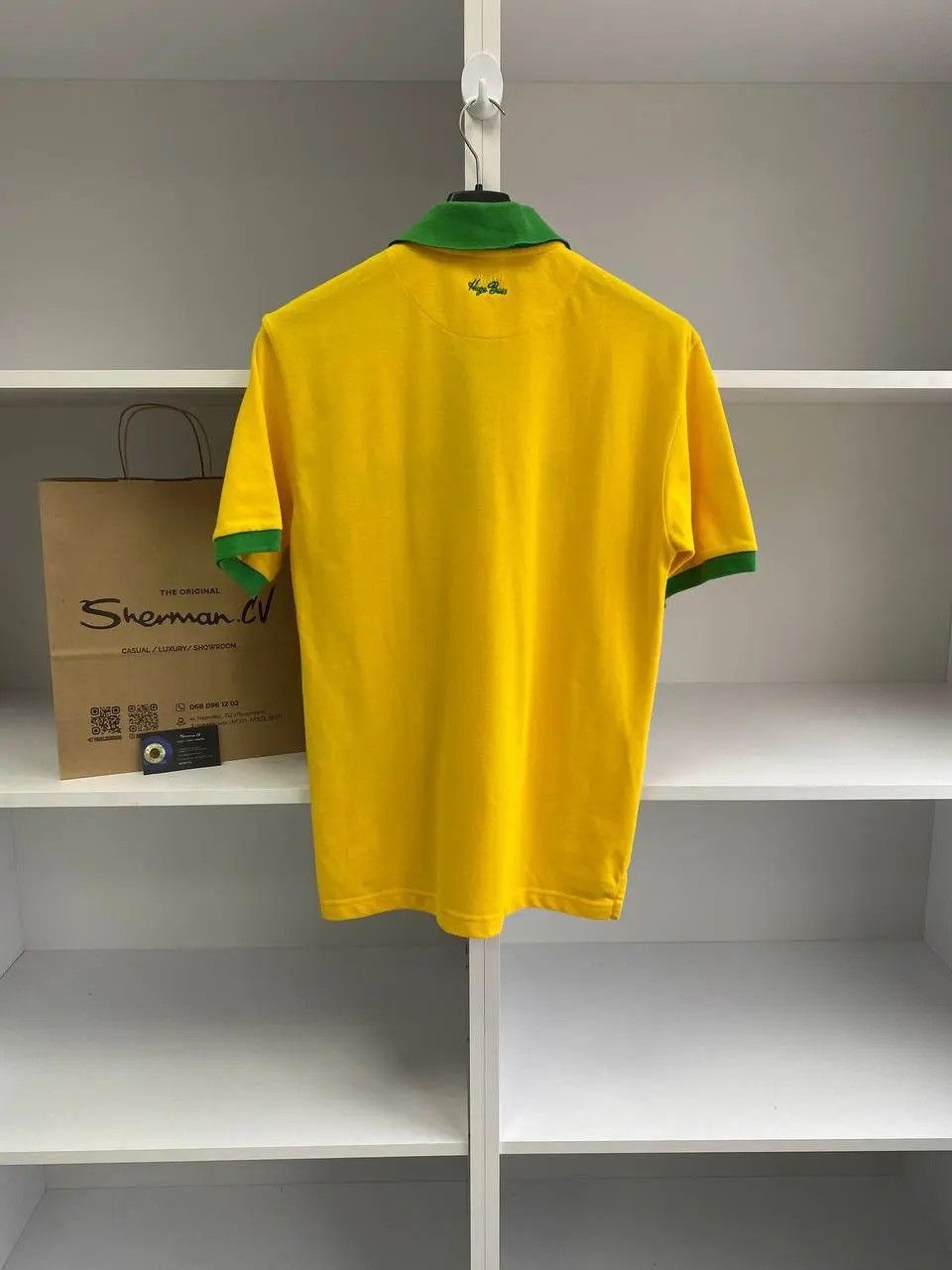 Hugo Boss × Penalty × Vintage Hugo Boss Yellow Brazil Polo T Shirt Logo Ralph Lauren style Size US L / EU 52-54 / 3 - 4 Thumbnail