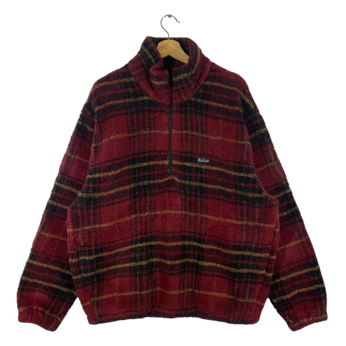 Vintage × Woolrich Woolen Mills Vintage Woolrich Tartan Plaid Half Zip Fleece Size US XL / EU 56 / 4 - 1 Thumbnail