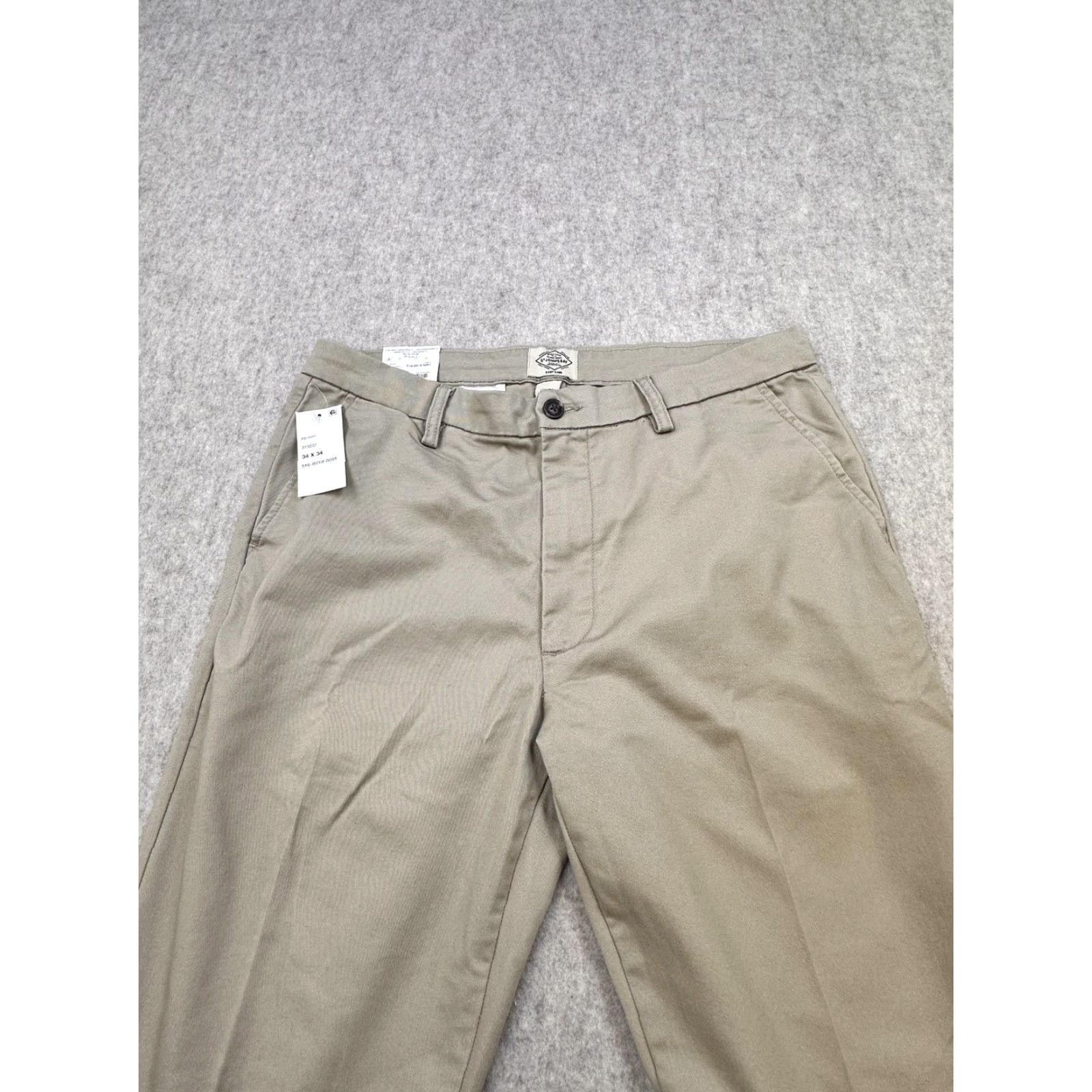 Vintage St. John's Bay Pants Mens 34x34 British Khaki Classic Fit Flat Front Stretch NWT Size US 34 / EU 50 - 2 Thumbnail