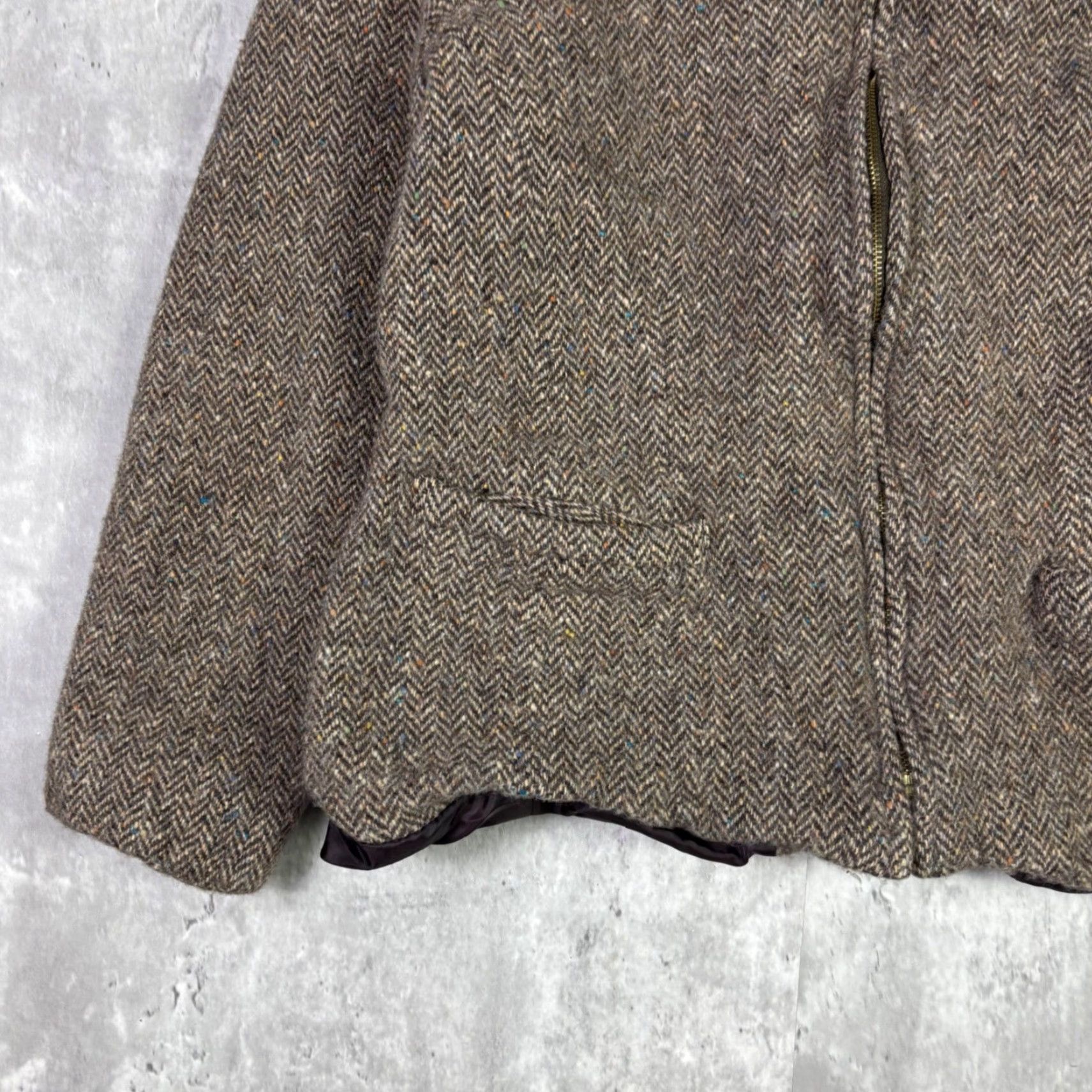 Vintage VINTAGE Samantha Taylor Wool Herringbone Zip Up Jacket Brown Tweed 90s Women's Size 14 Navy? Size XL / US 12-14 / IT 48-50 - 6 Thumbnail
