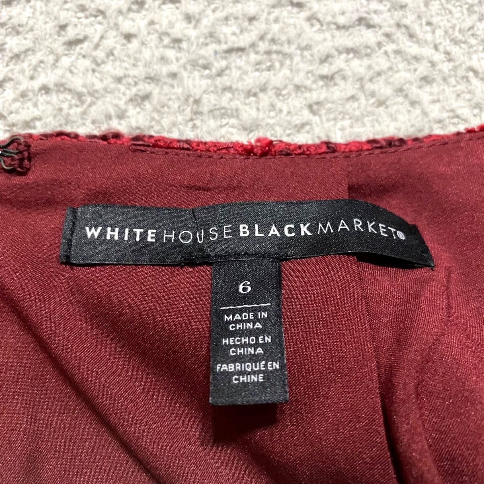 White House Black Market White House Black Market Skirt Womens 6 Red Knit Pencil Straight Lined Knee Length Pockets All Seasons Size 28" / US 6 / IT 42 - 3 Thumbnail