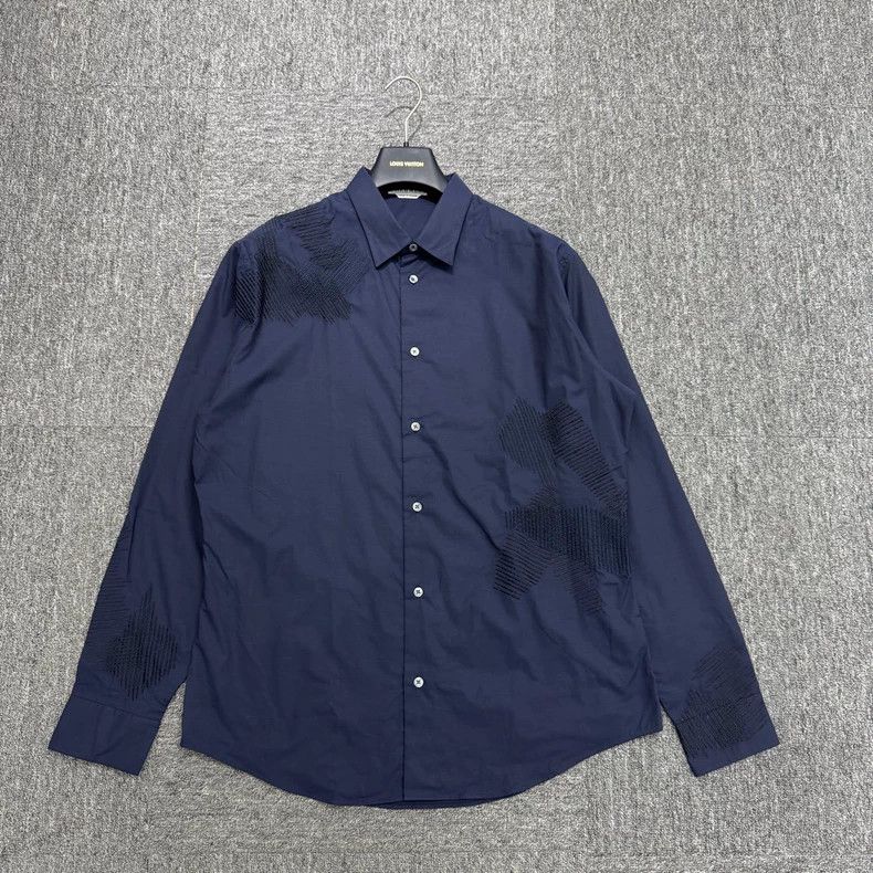 Hermes Hermes Embroidered Line Shirt Size US L / EU 52-54 / 3 - 1 Thumbnail