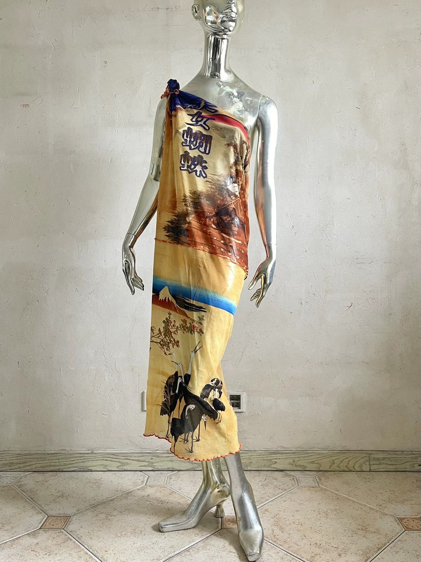 Jean Paul Gaultier JPG Rare Spider Woman Square Scarf 130x150 Multi-Way Size ONE SIZE - 1 Thumbnail