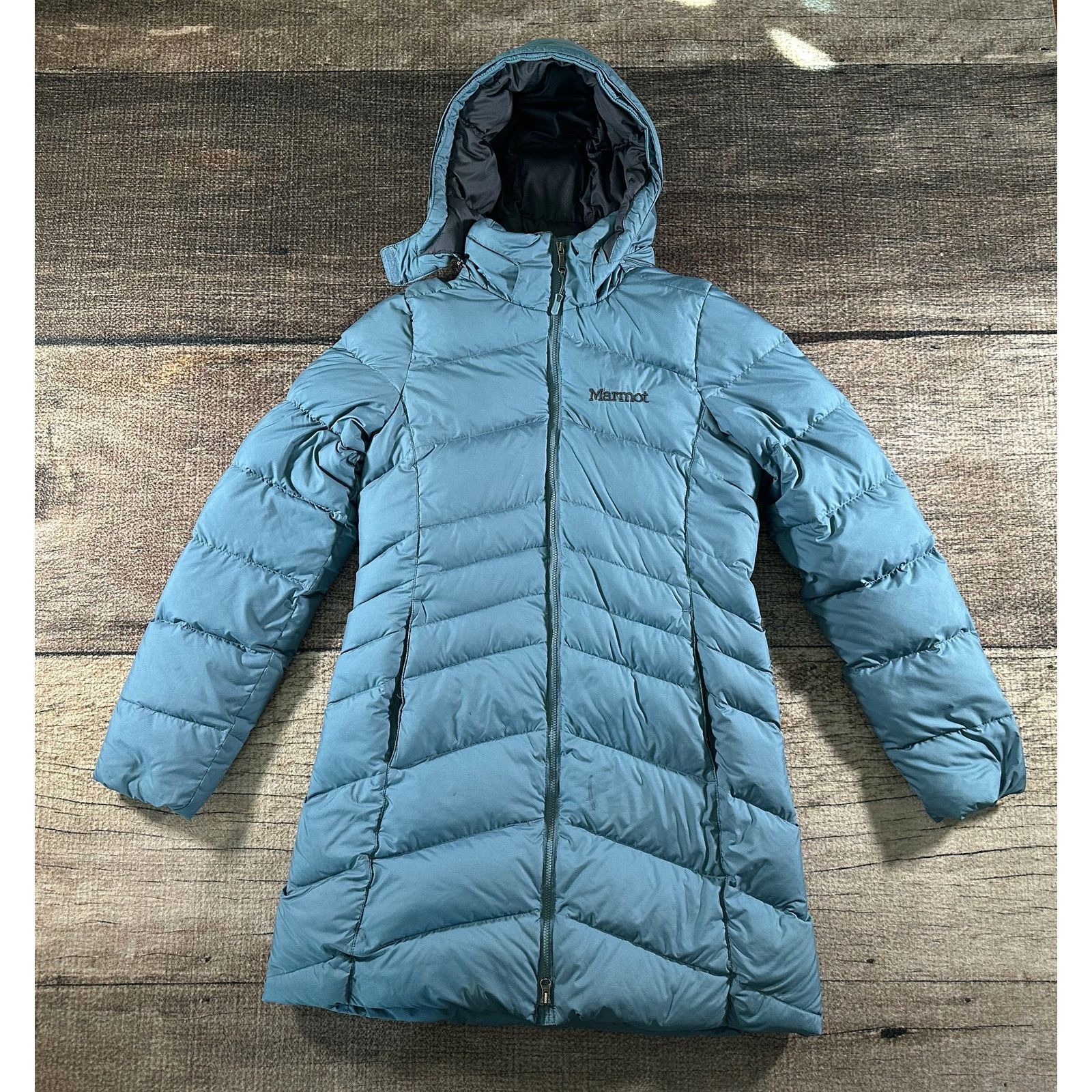 Marmot Marmot Womens 700 Duck Down Fill Parka Blue Jacket Sm CC-717 Size S / US 4 / IT 40 - 1 Thumbnail
