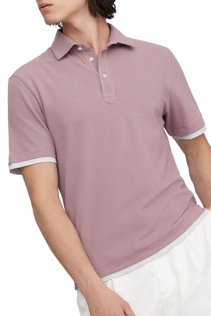 Brunello Cucinelli o1la1rc1a0425 Polo T-Shirt in Purple Size US XL / EU 56 / 4 - 2 Thumbnail