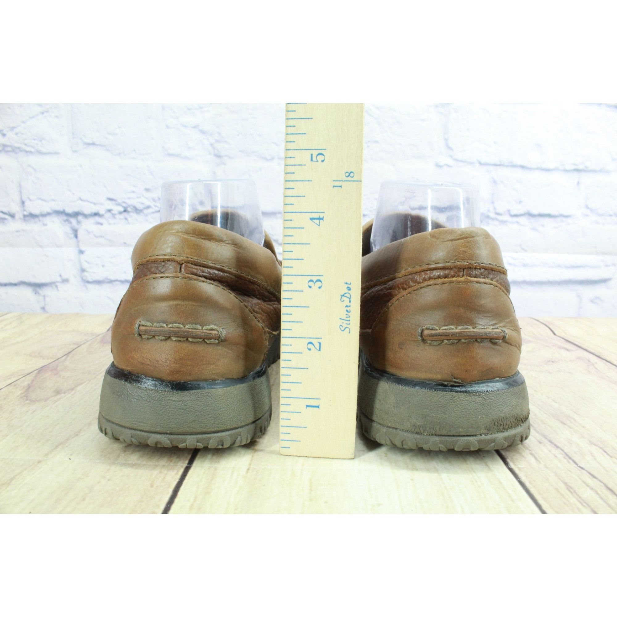 L.L. Bean LL Bean All Week Men's Brown Leather Shearling Moccasins Size US 9 / EU 42 - 6 Thumbnail