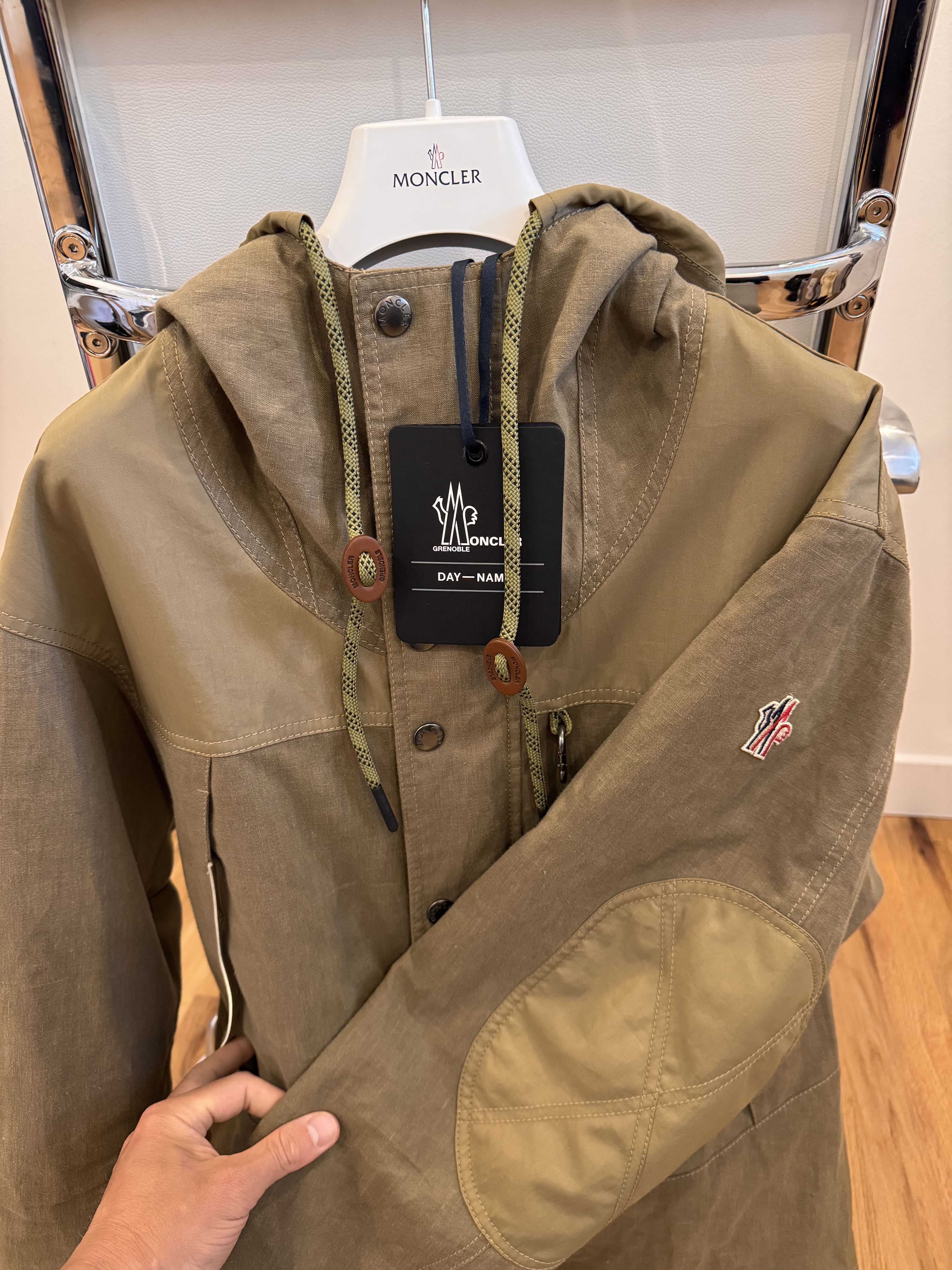 Moncler Givors Linen Hooded Jacket Size US L / EU 52-54 / 3 - 2 Thumbnail