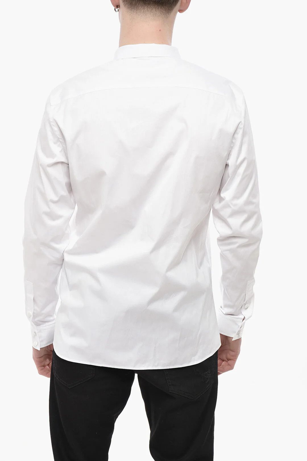 Balmain og1mm0326 Cotton Poplin Shirt in White Size US XXS / EU 40 - 2 Thumbnail