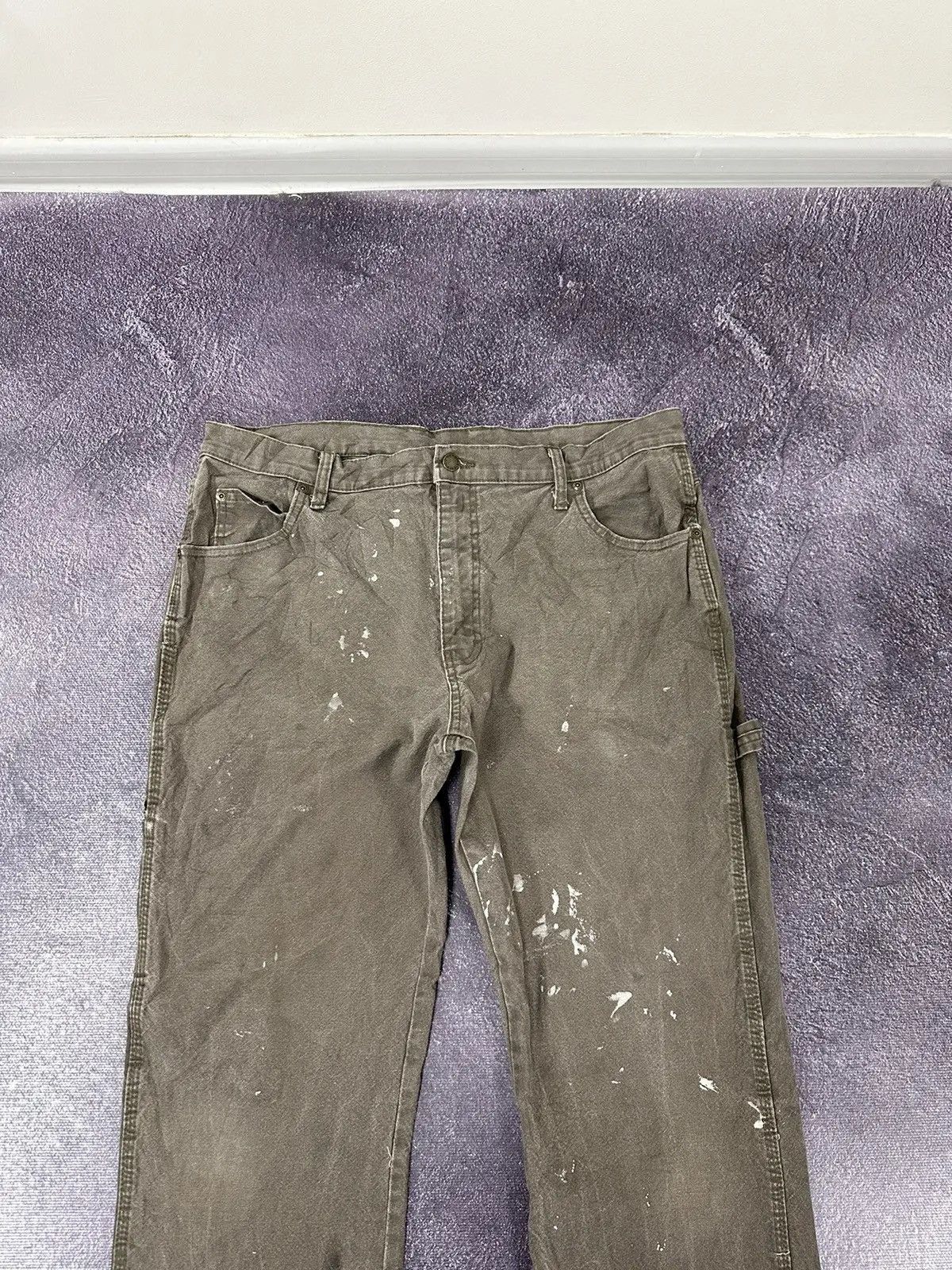 Dickies × Vintage Vintage Dickies Y2K Khaki Painted Work Hype Baggy Pants Size US 36 / EU 52 - 10 Thumbnail