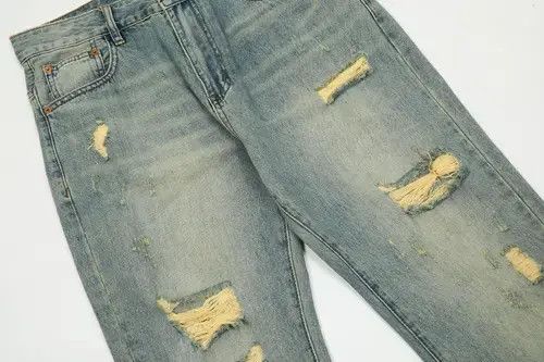 Jean Wide-leg washed straight whisker ripped cargo flared jeans Size US 32 / EU 48 - 6 Thumbnail