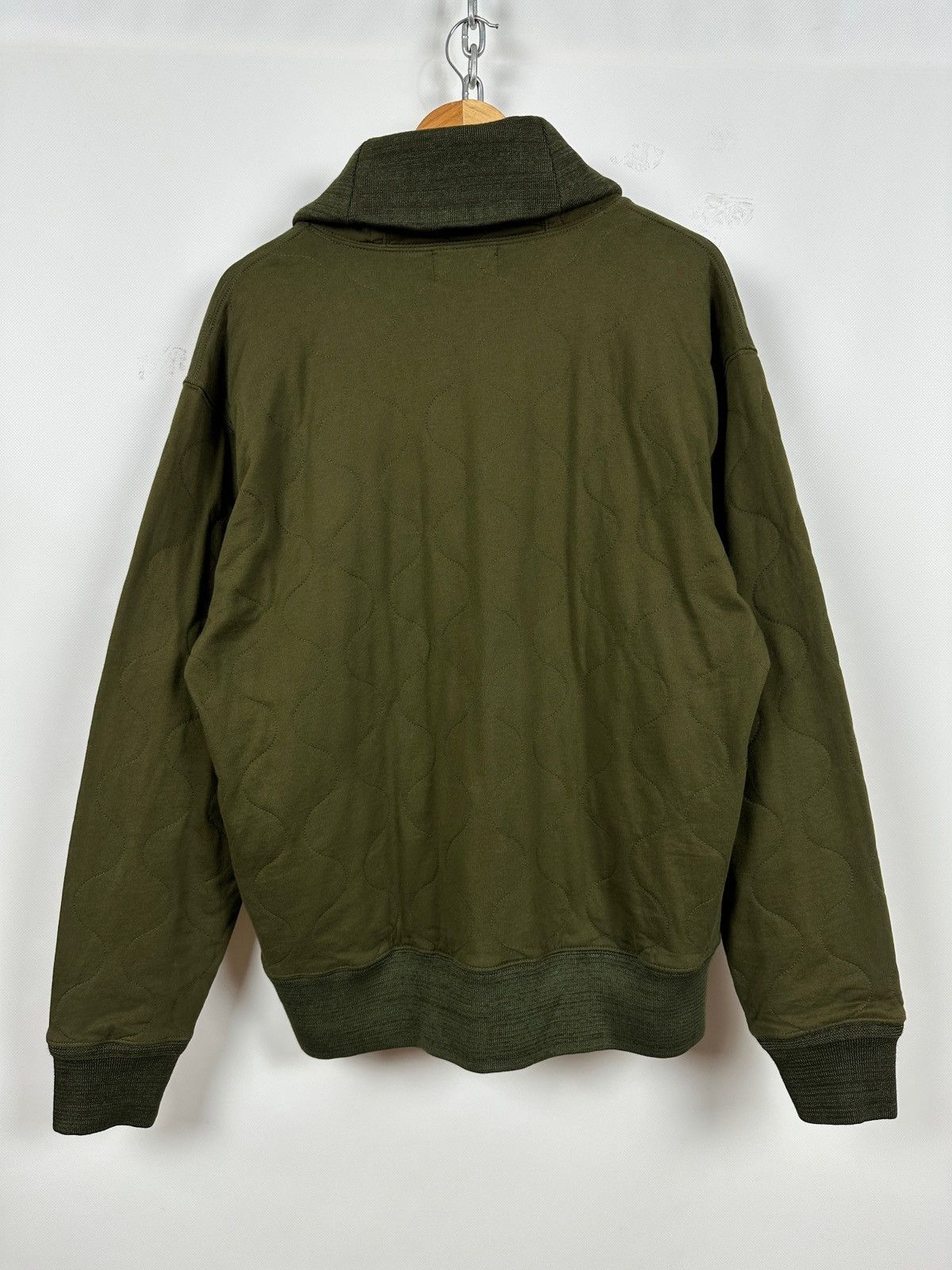 RRL Ralph Lauren RRL Ralph Lauren Khaki Quilted Shawl Collar Sweatshirt Size US XL / EU 56 / 4 - 5 Thumbnail