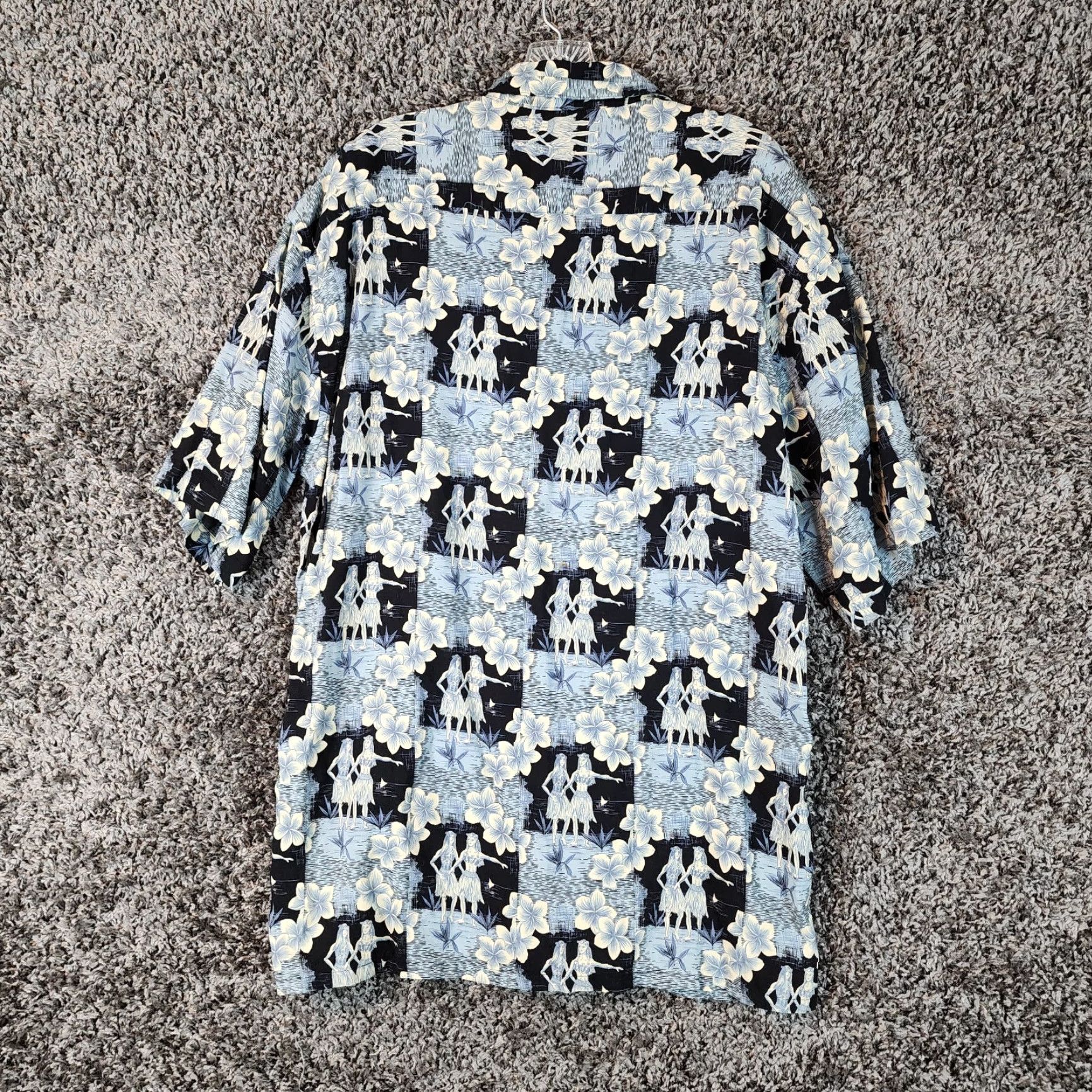 Pierre Cardin VINTAGE Pierre Cardin Shirt Men L Blue Hawaiian Button-Up 100% Rayon Adult Mens Short Sleeve Size US 33 - 6 Thumbnail