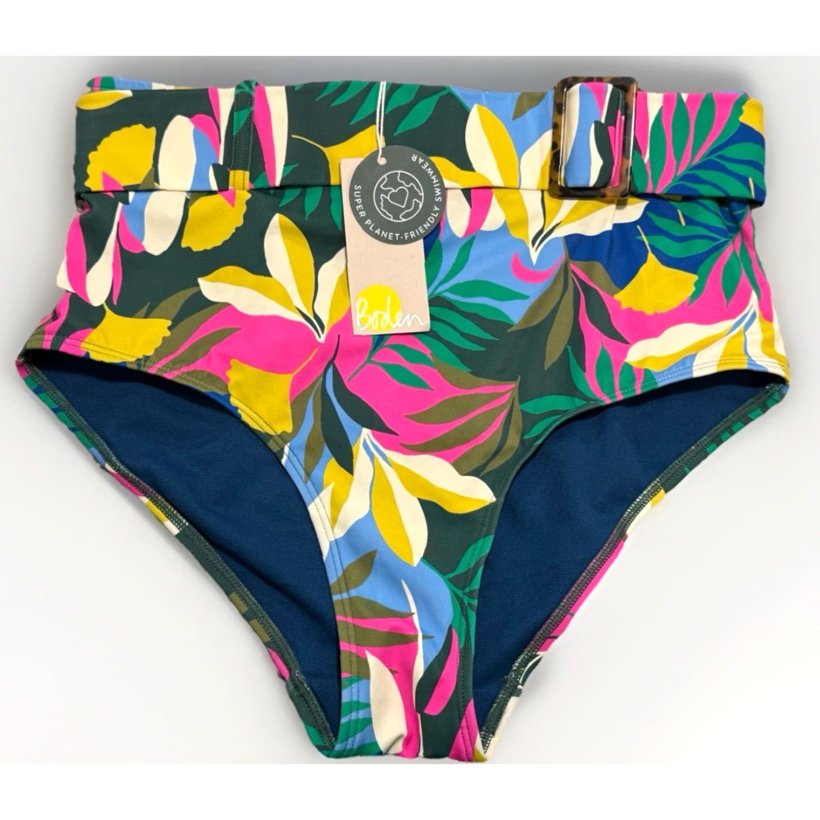 Boden Boden Bikini Bottoms Size 8 NWT Palm Leaf Tropical Flora Belted Kythira Size 30" / US 8 / IT 44 - 2 Thumbnail
