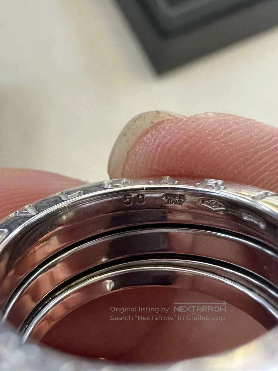 Bvlgari Bvlgari 18k White Gold Three-Ring Ring. Size ONE SIZE - 3 Thumbnail
