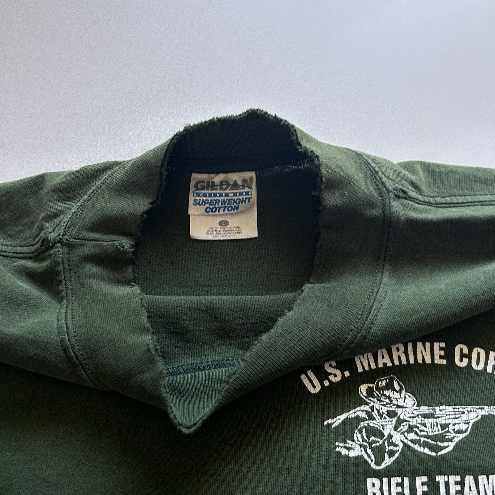Gildan × Vintage Vintage US Marine Shirt Long Sleeve Large Rifle Team Gun Art Size US L / EU 52-54 / 3 - 7 Thumbnail