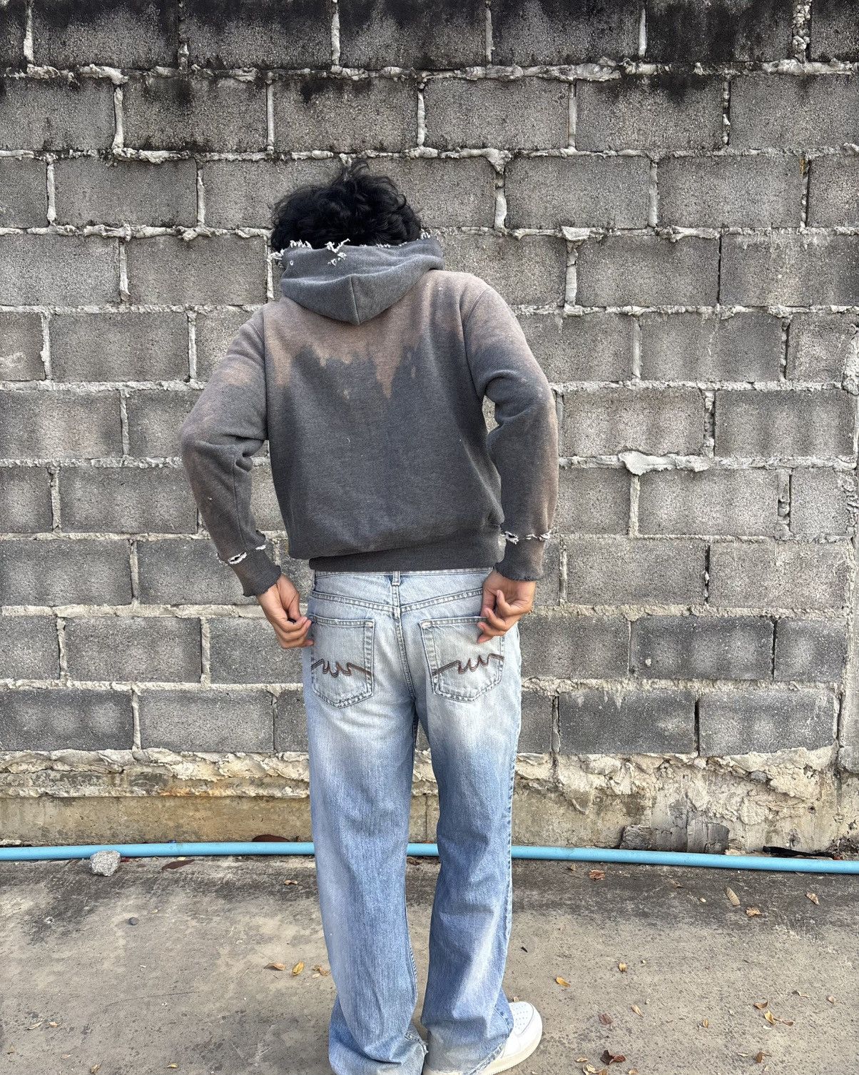 Vintage Thrashed 2Tone Faded Distressed Russell Hoodie Size US M / EU 48-50 / 2 - 6 Thumbnail
