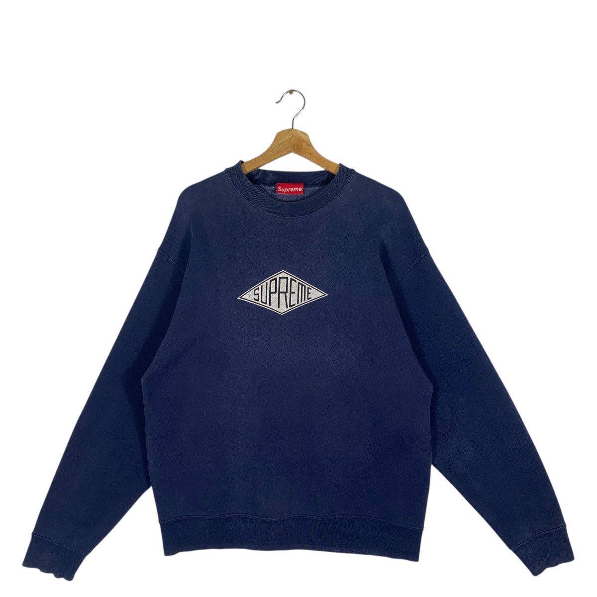 Supreme × Vintage Vintage 90s Supreme Sweatshirt L Size Blue