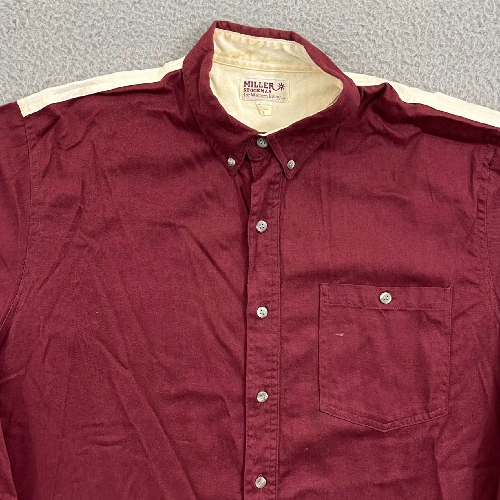 Vintage VINTAGE Miller Stockman Shirt Mens Large Red Western Cowboy Button 90s Workwear Size US L / EU 52-54 / 3 - 3 Thumbnail