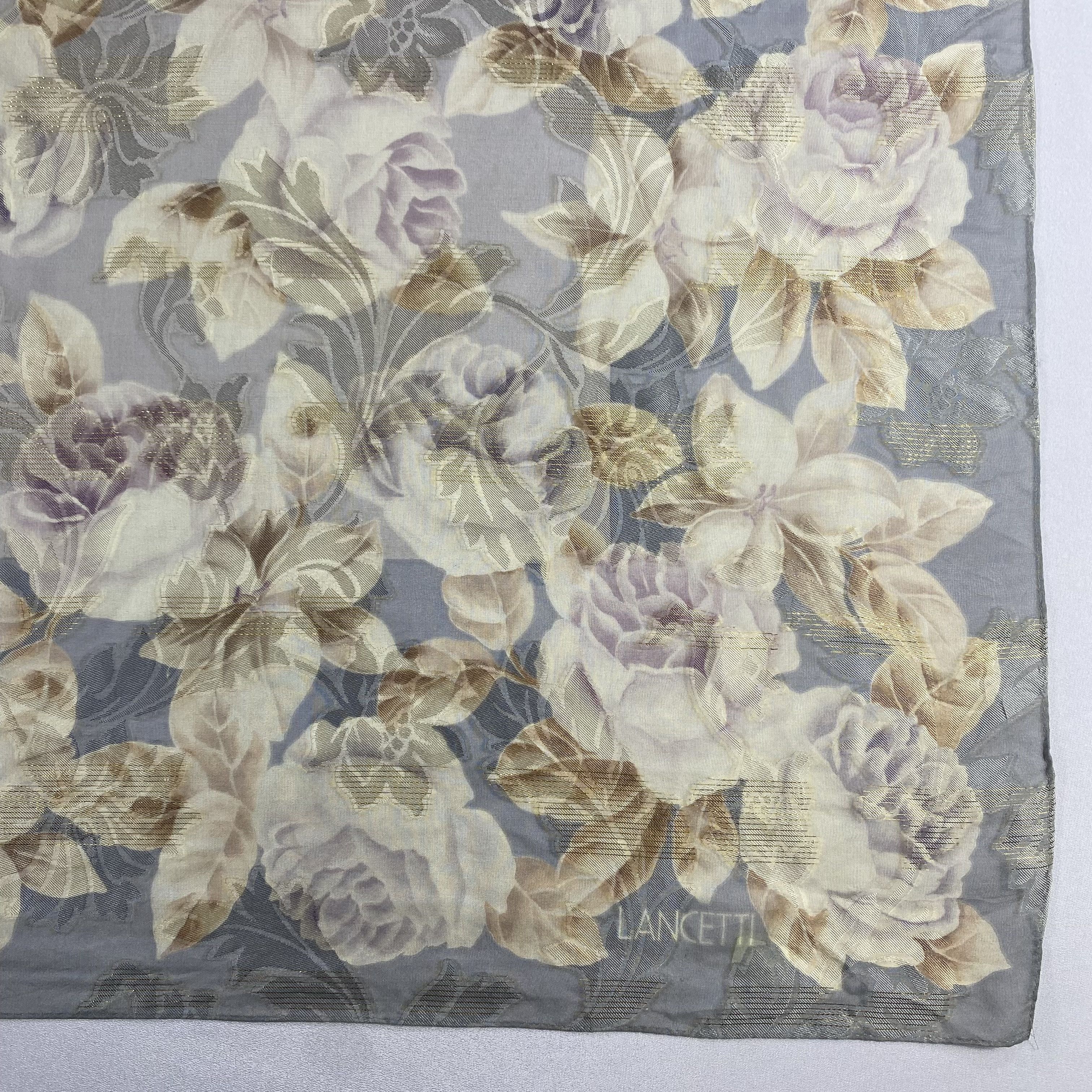 Japanese Brand × Vintage Vintage Lancetti Floral Silk Scarf SS087 Size ONE SIZE - 3 Thumbnail