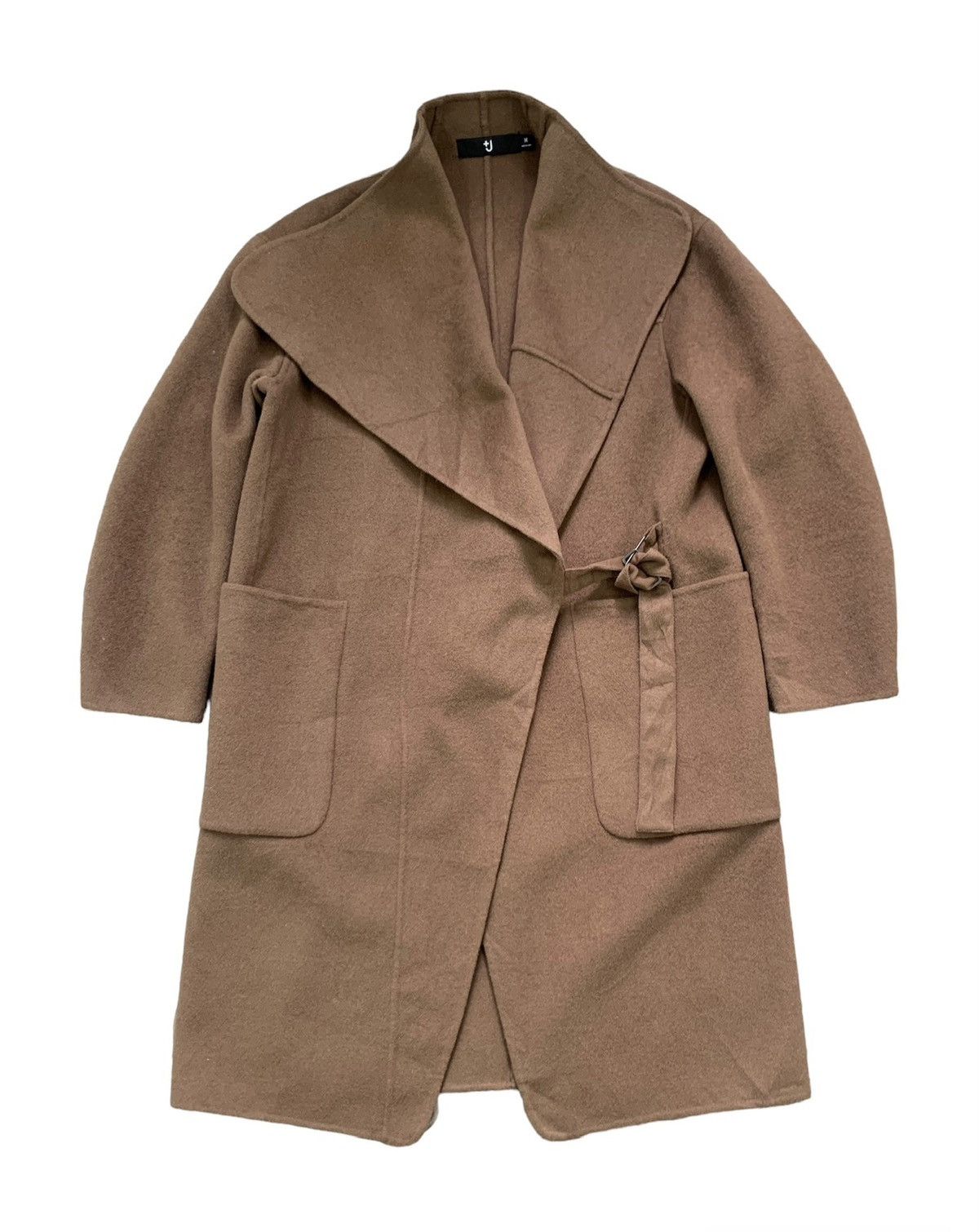 image of Cashmere Wool x Jil Sander Uniqlo +J Wool Cashmere Blend Belted Jacket in Brown, Men's (Size Medium