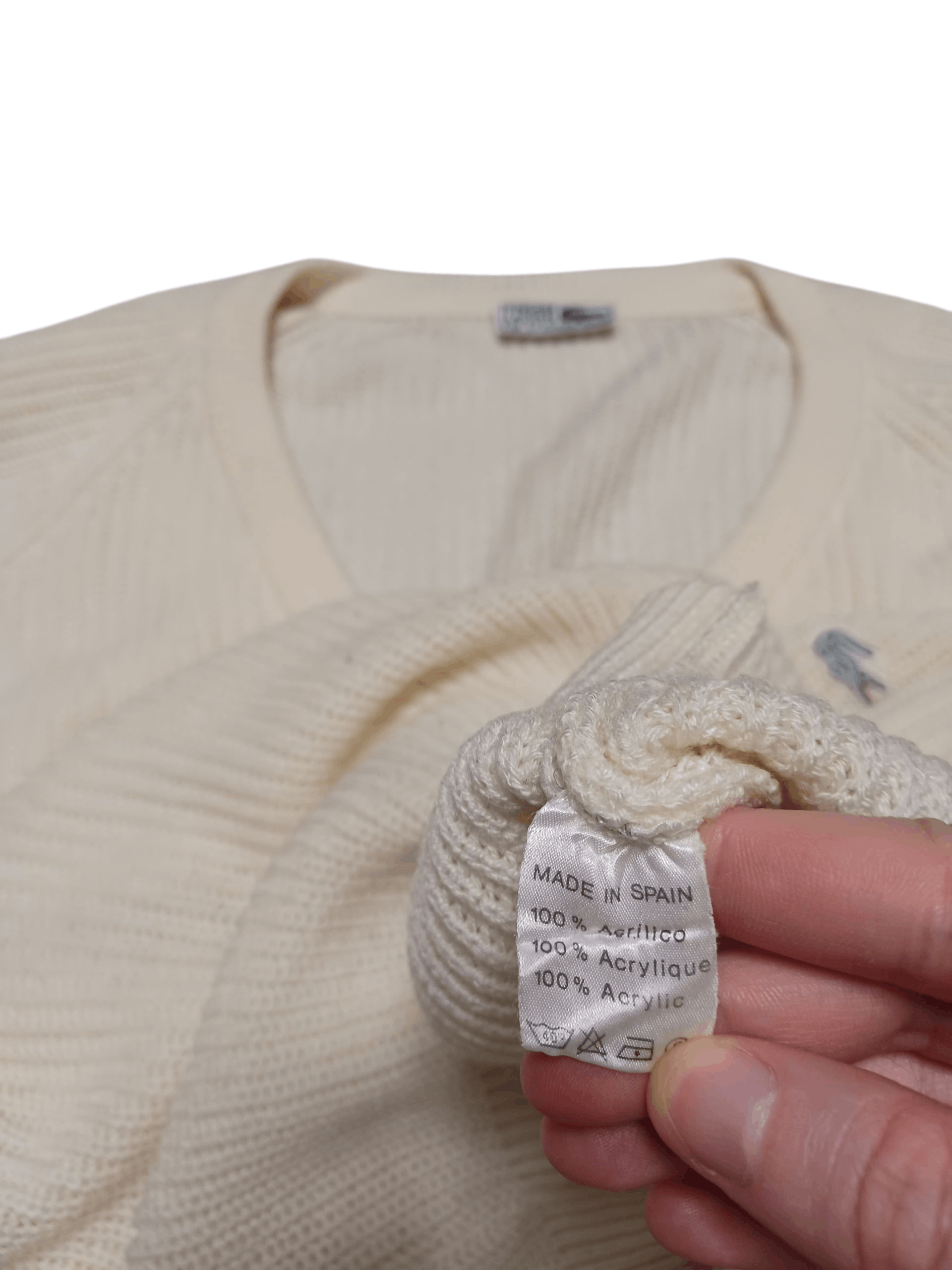 Lacoste LACOSTE VINTAGE 80S V-NECK LUXURY OLDMONEY SWEATER Size US M / EU 48-50 / 2 - 5 Thumbnail