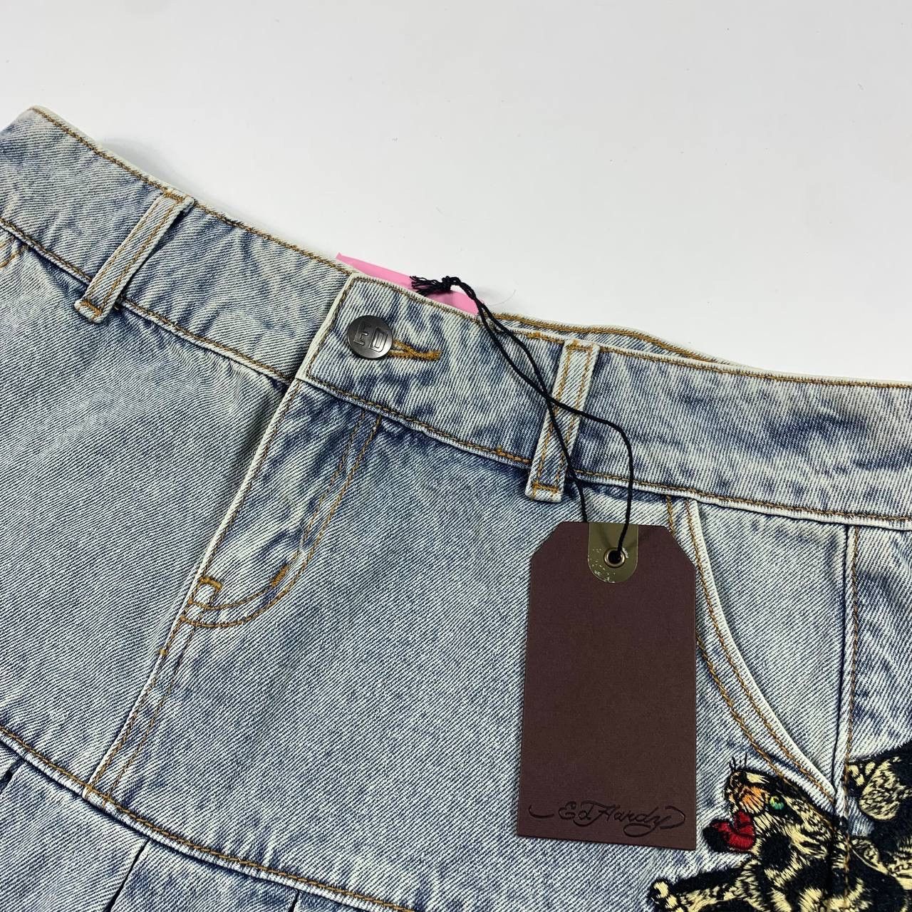 Christian Audigier × Ed Hardy × Vintage vintage 90s PANTHER PROWL PLEATED SKIRT ed hardy y2k Size 31" - 10 Thumbnail