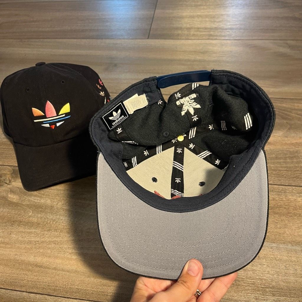 Adidas Lot of 2 Adidas Black Athletic Casual Hat Size ONE SIZE - 3 Thumbnail