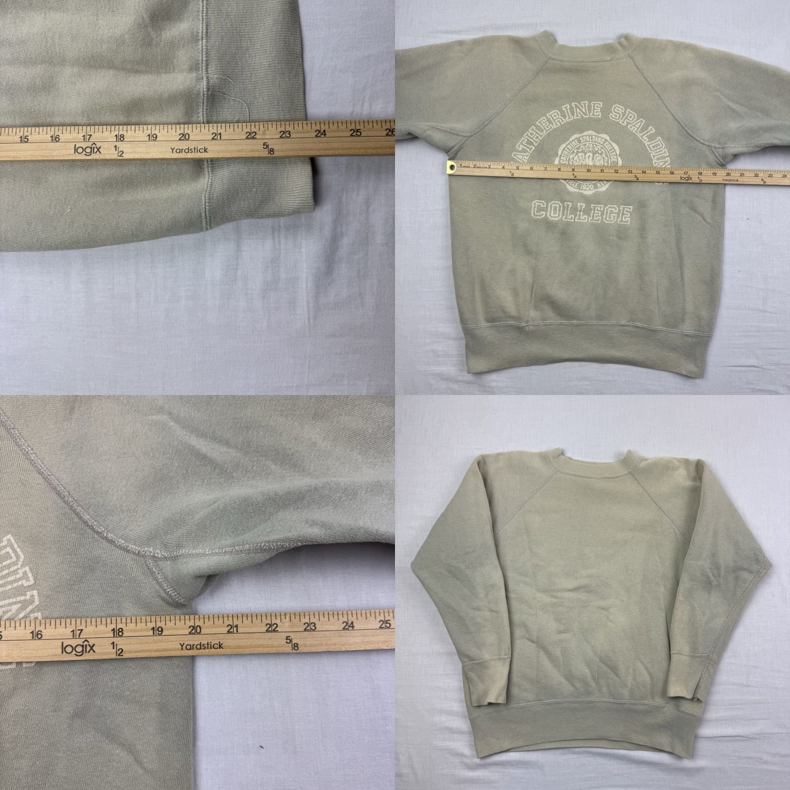 Spalding VINTAGE Catherine Spalding College Sweatshirt Adult M Beige College Mens Vintage 1960s Faded True vtg Size US M / EU 48-50 / 2 - 8 Thumbnail