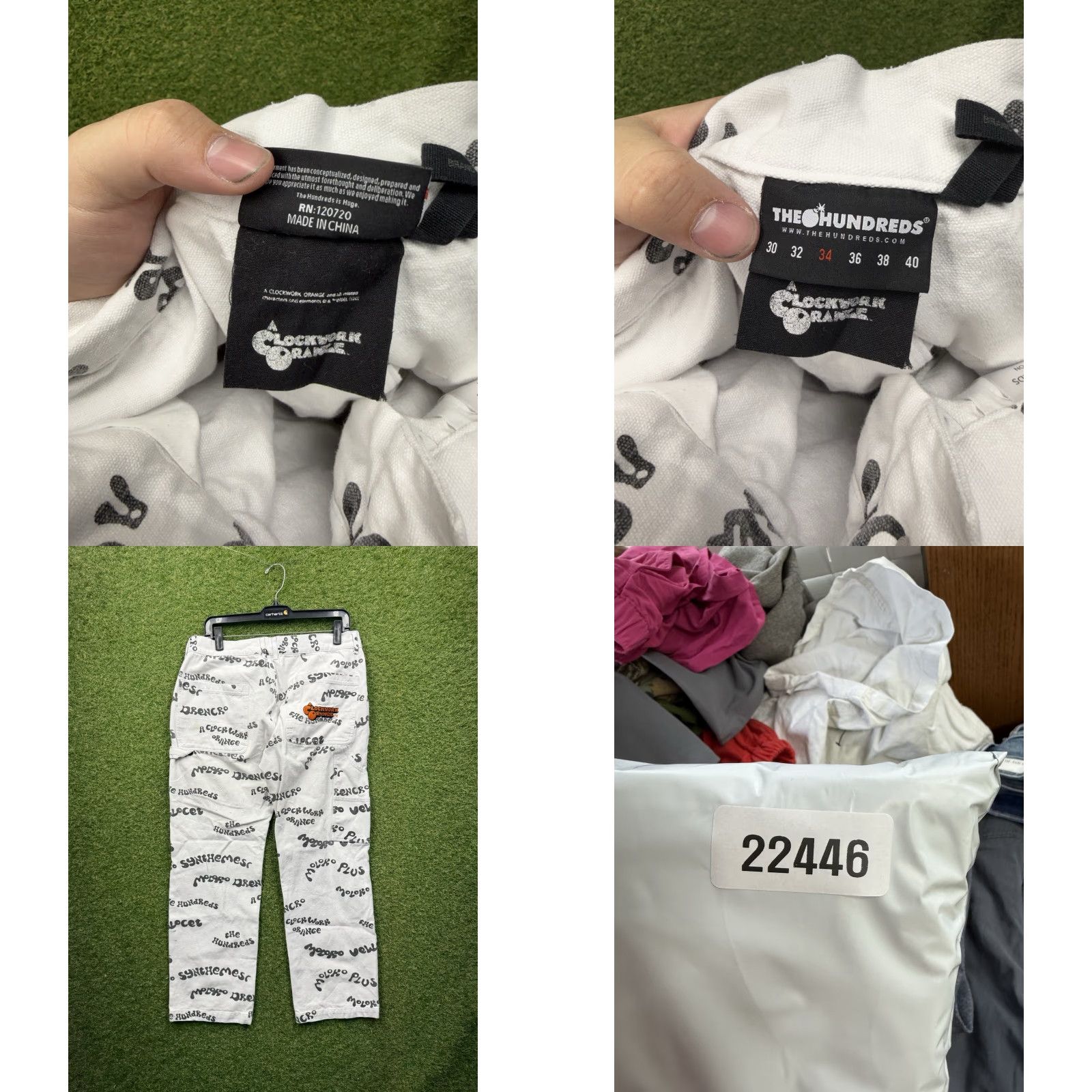 The Hundreds VINTAGE The Hundreds Clockwork Orange Pants Mens 34 Carpenter y2k White Cotton Regular Straight 28 Inseam Grunge Pants 34 Mens Size US 34 / EU 50 - 8 Thumbnail