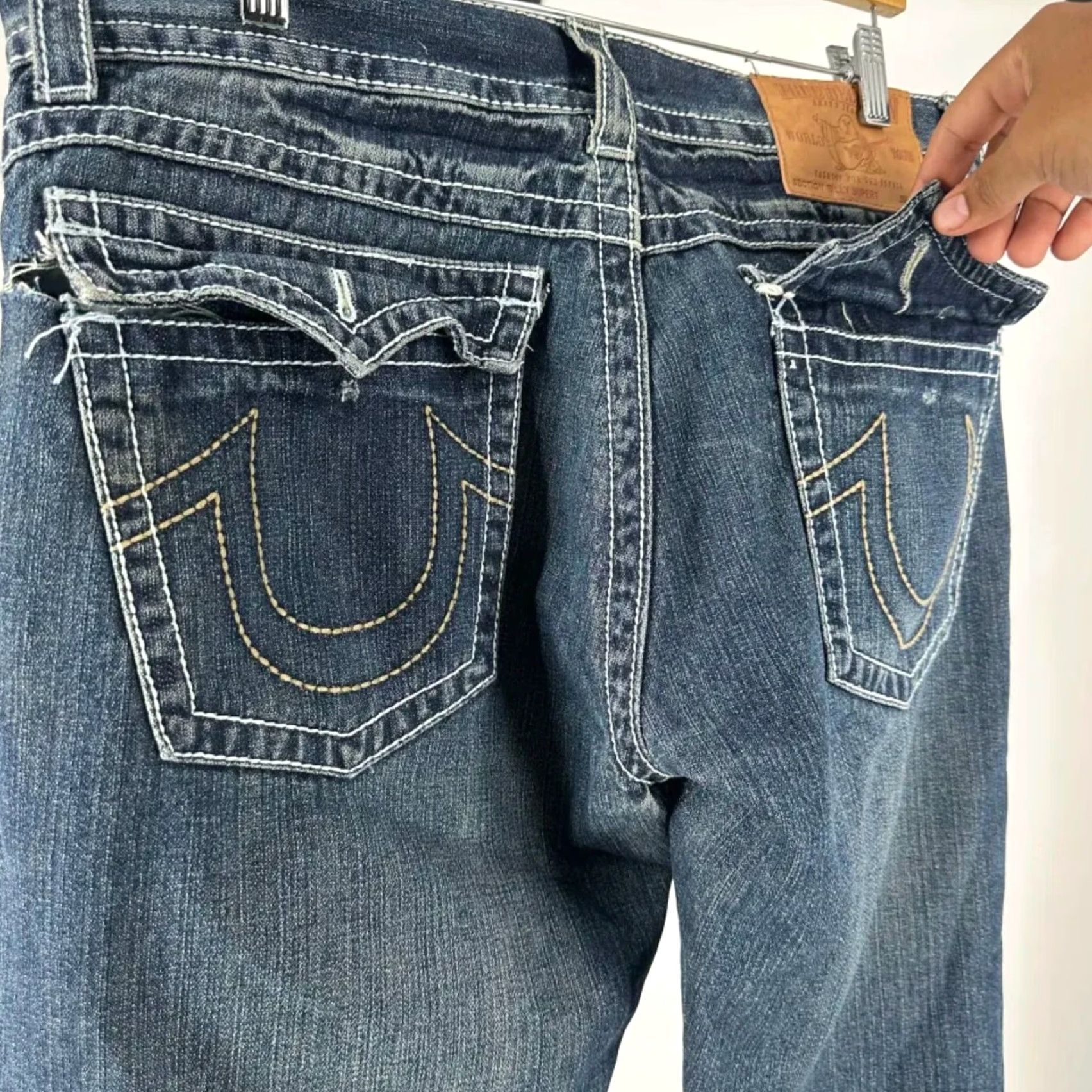 True Religion VINTAGE True Religion Bootcut Denim Jeans Men 36x34 Blue Inseam 34 Regular Size 36 Size US 36 / EU 52 - 3 Thumbnail